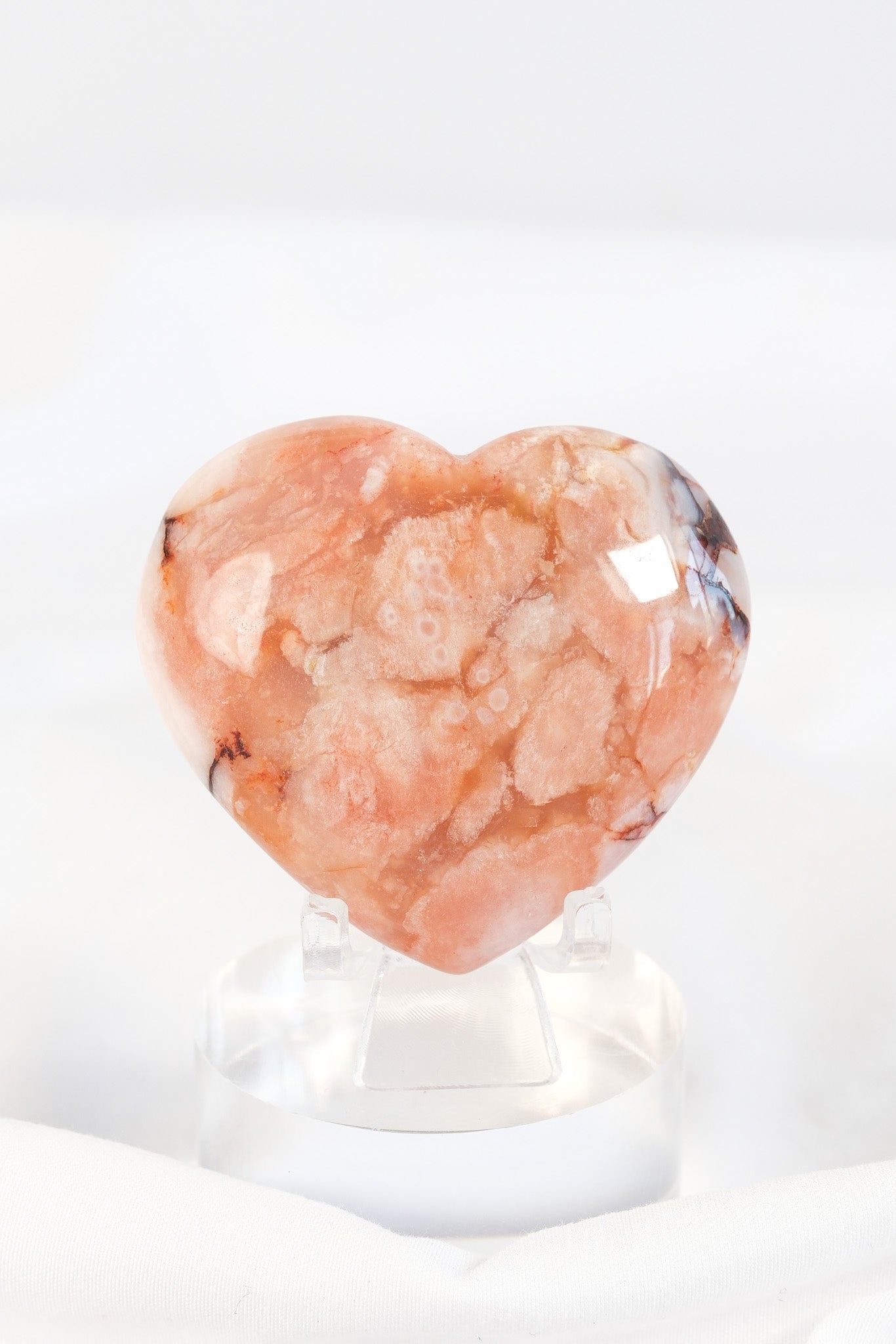 Carnelian Flower Agate Heart