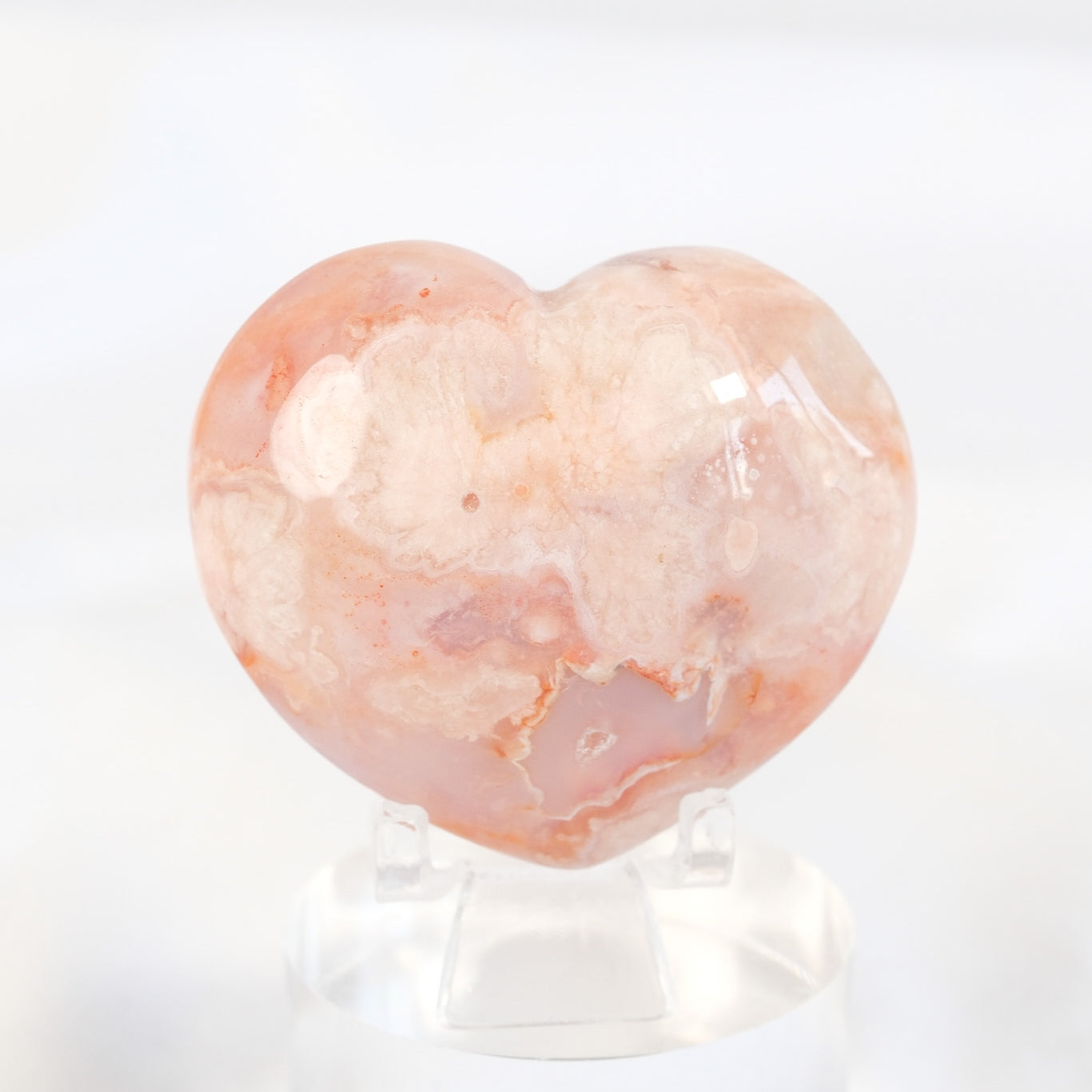 Carnelian Flower Agate Heart