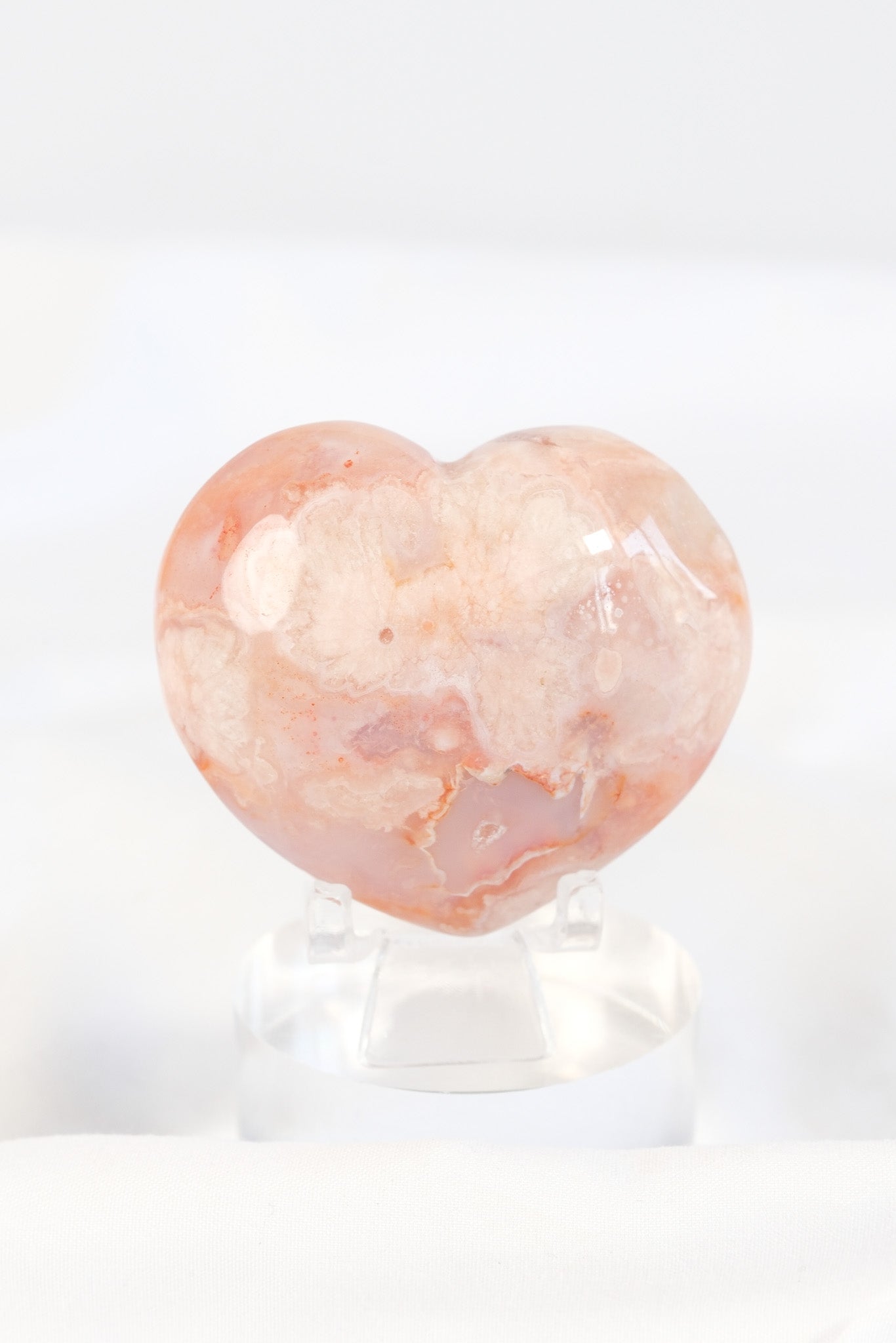 Carnelian Flower Agate Heart