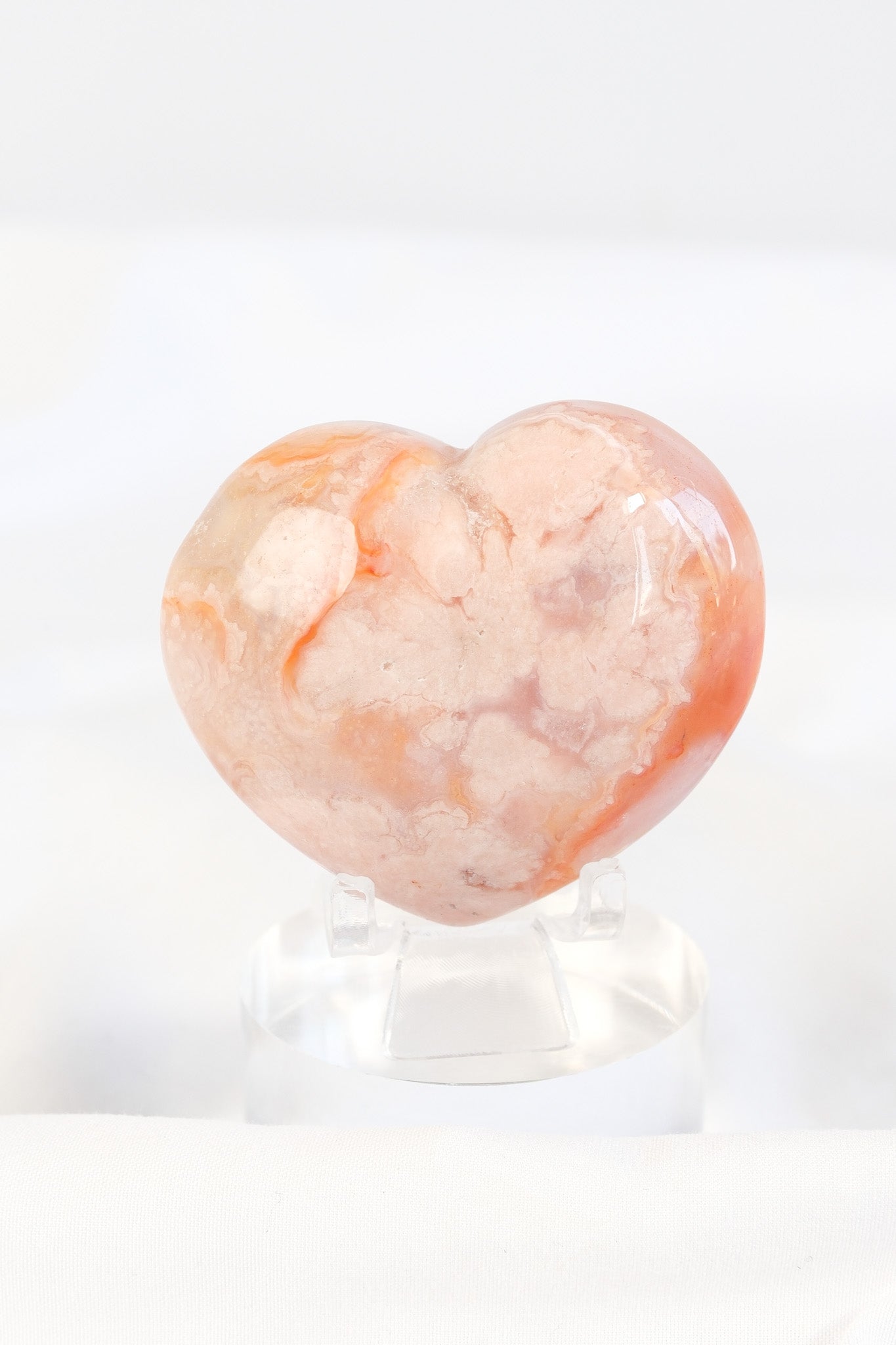 Carnelian Flower Agate Heart