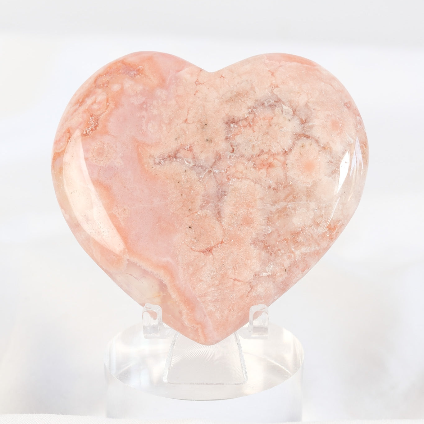 Carnelian Flower Agate Heart