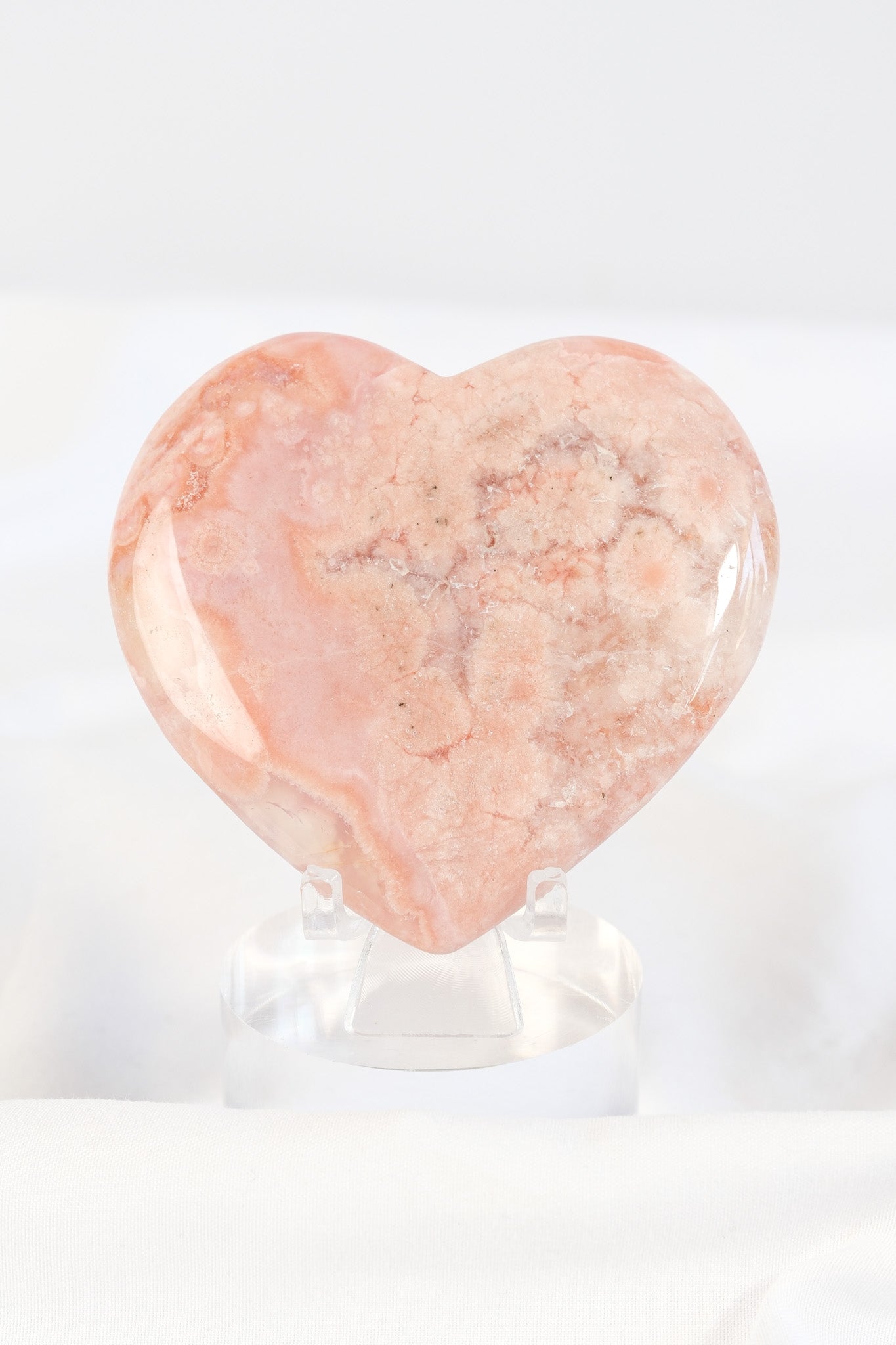 Carnelian Flower Agate Heart
