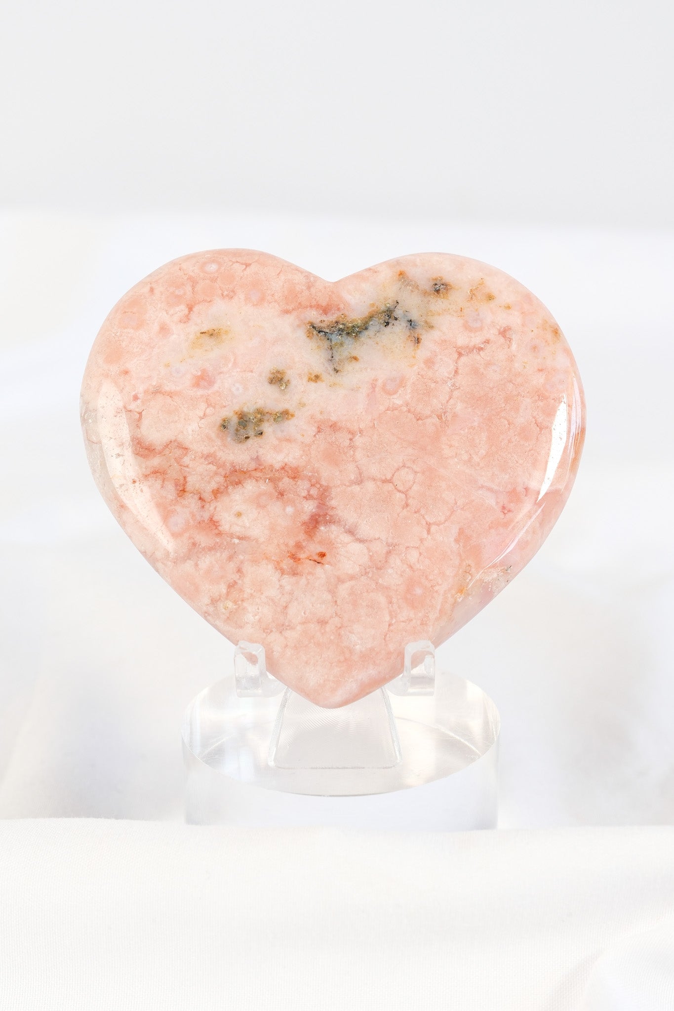 Carnelian Flower Agate Heart