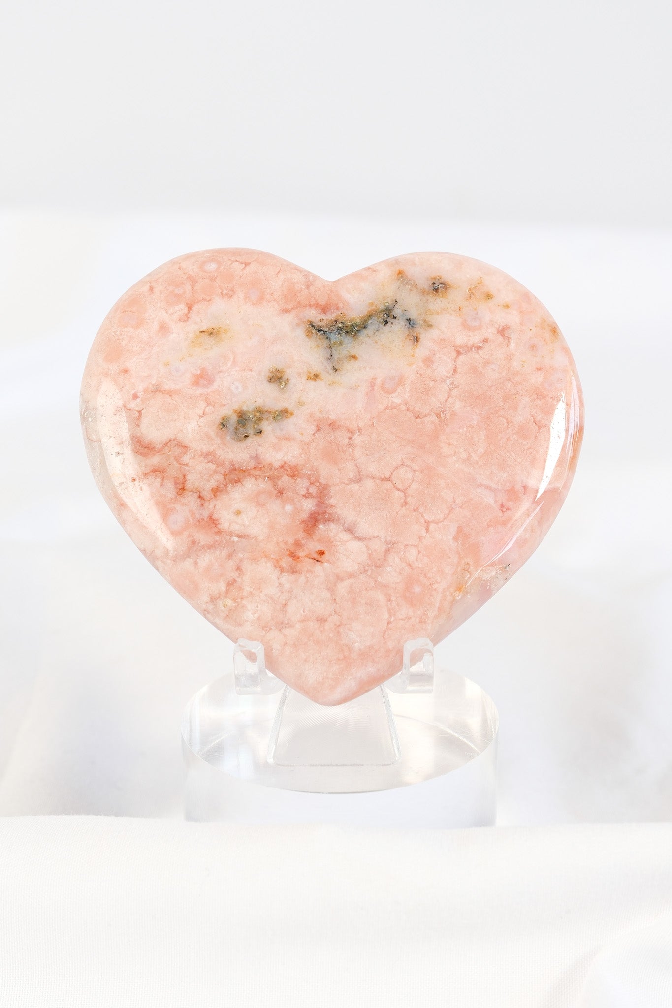 Carnelian Flower Agate Heart