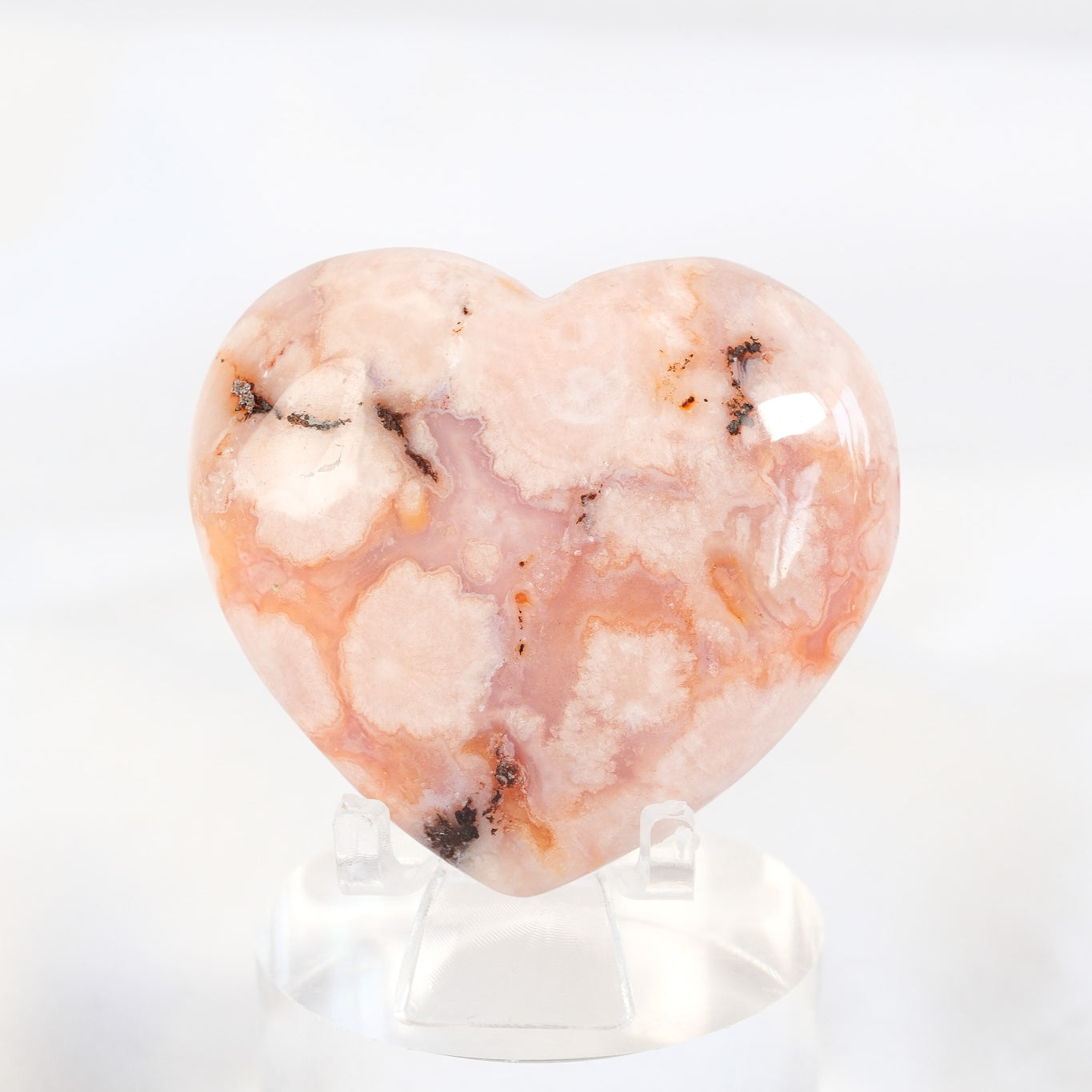 Carnelian Flower Agate Heart