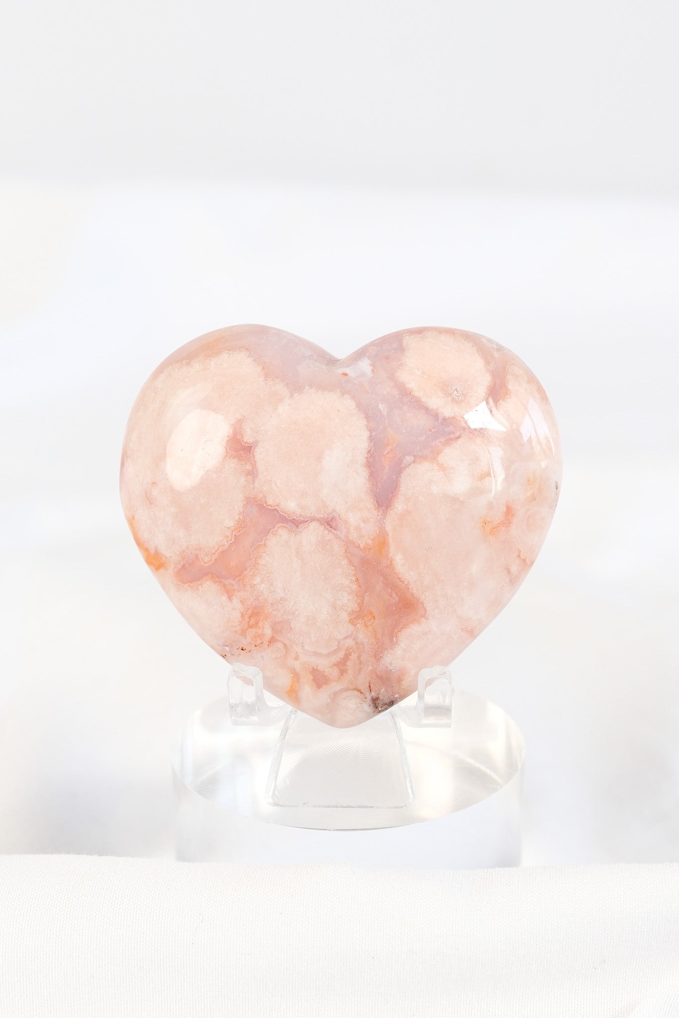 Carnelian Flower Agate Heart