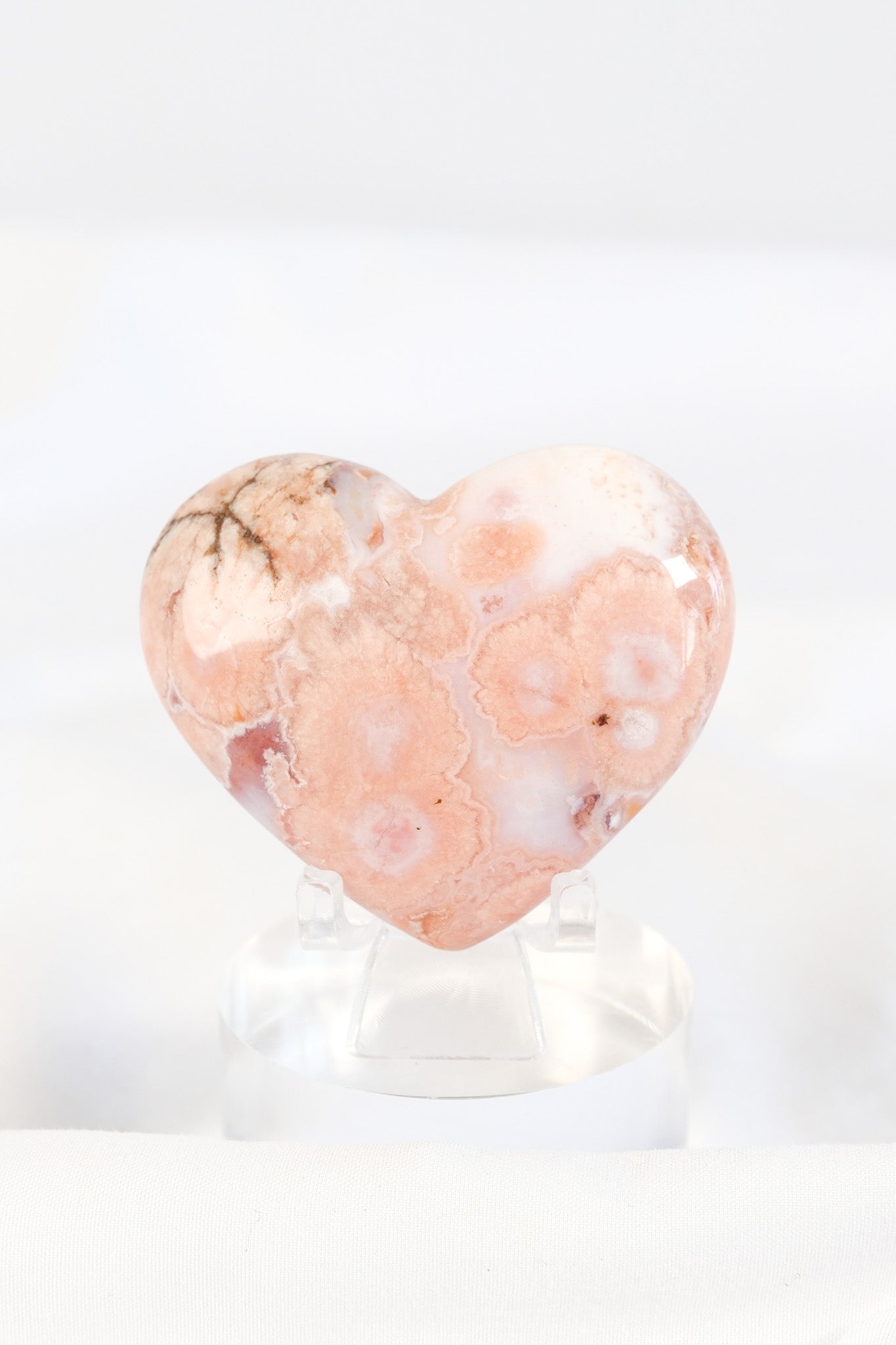 Carnelian Flower Agate Heart