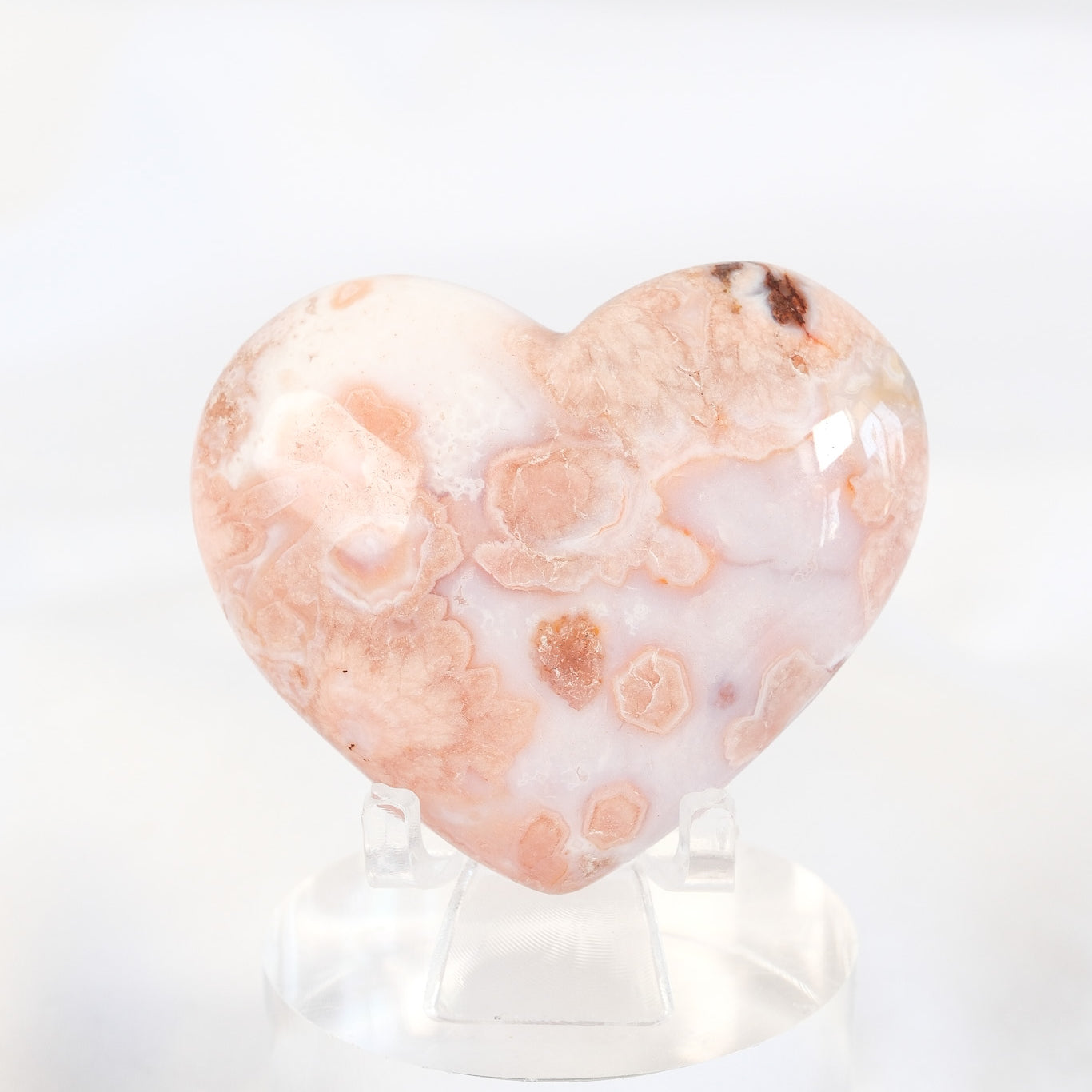 Carnelian Flower Agate Heart