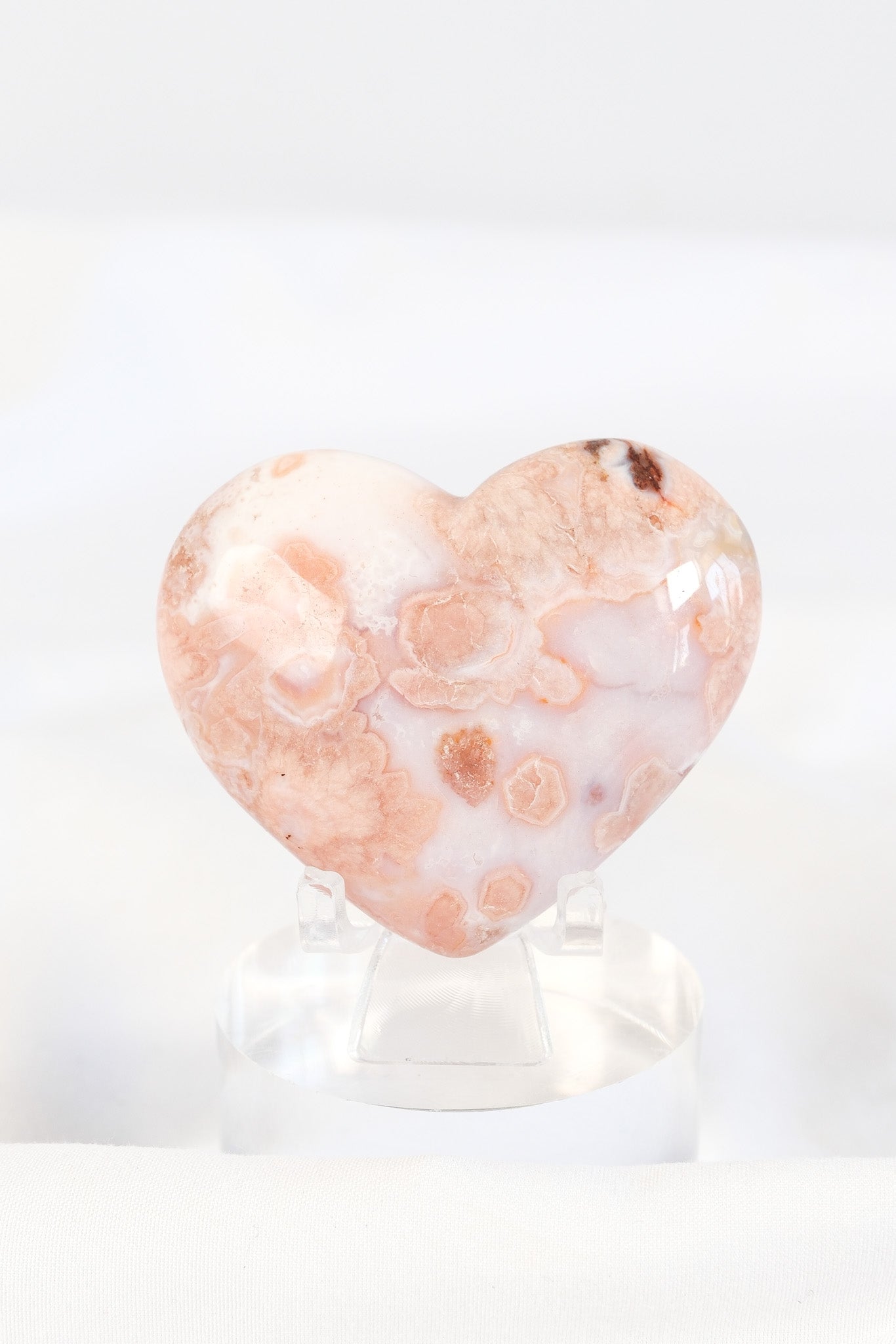 Carnelian Flower Agate Heart