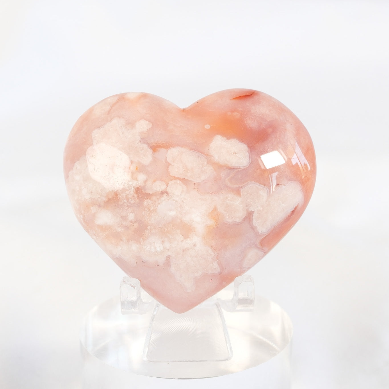 Carnelian Flower Agate Heart