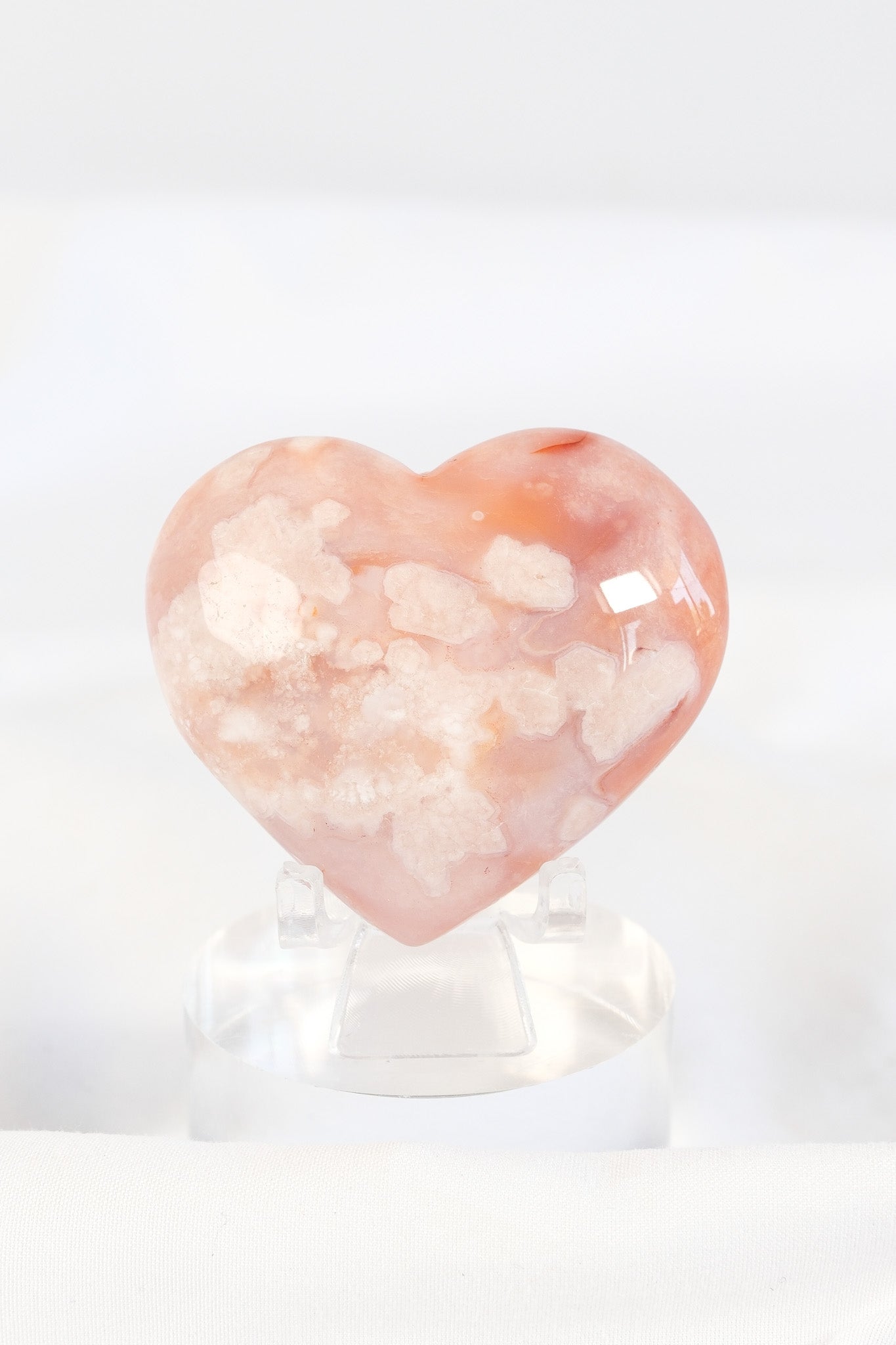 Carnelian Flower Agate Heart