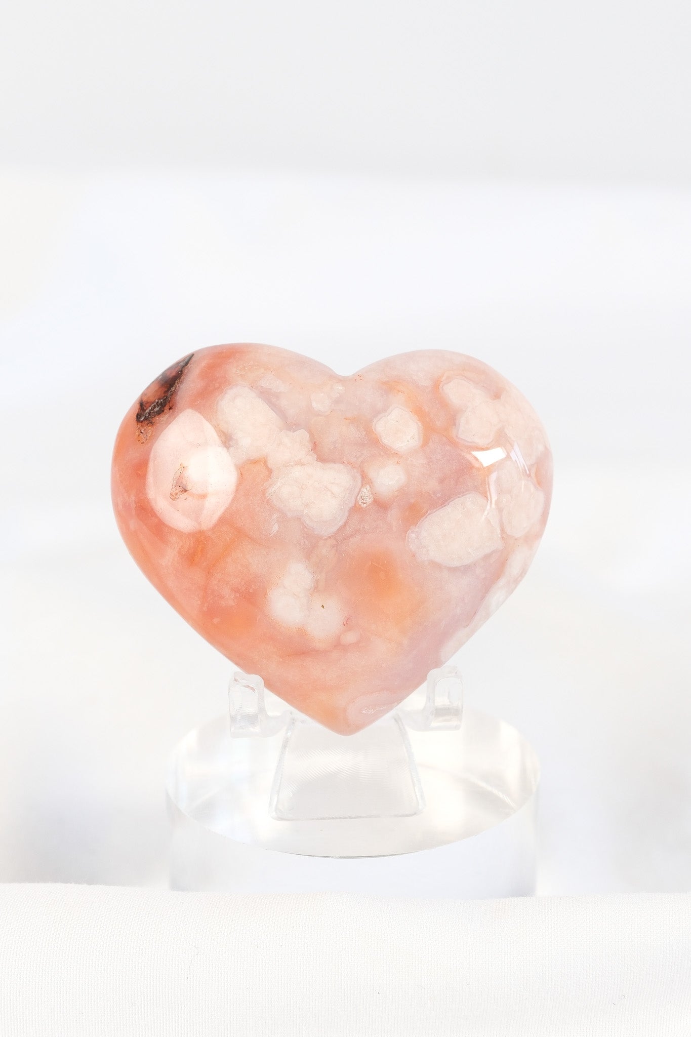 Carnelian Flower Agate Heart