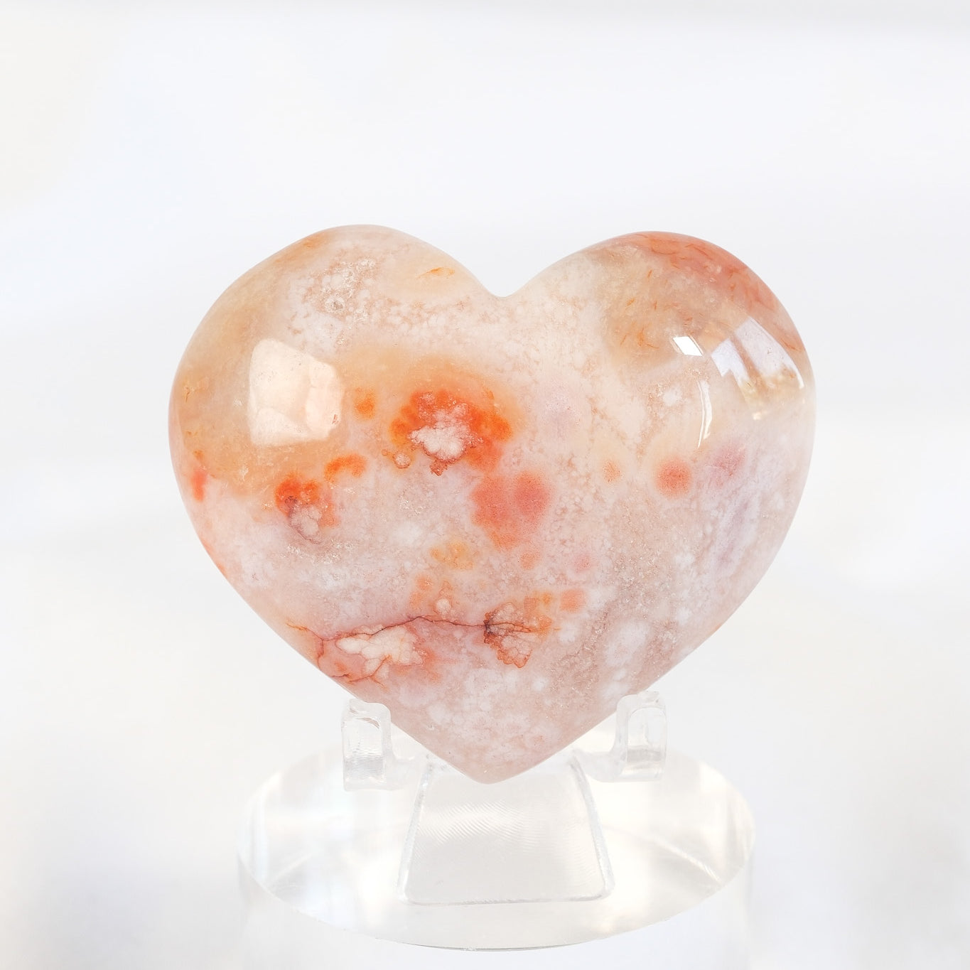 Carnelian Flower Agate Heart
