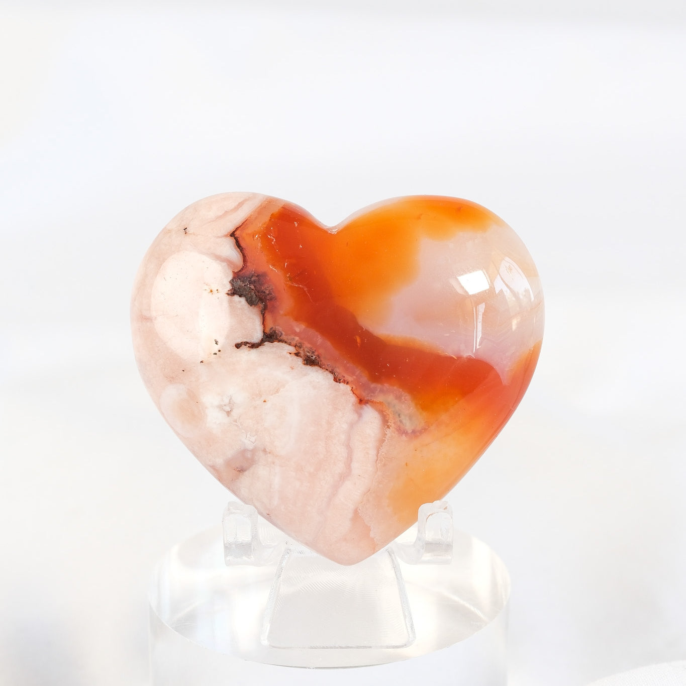 Carnelian Flower Agate Heart