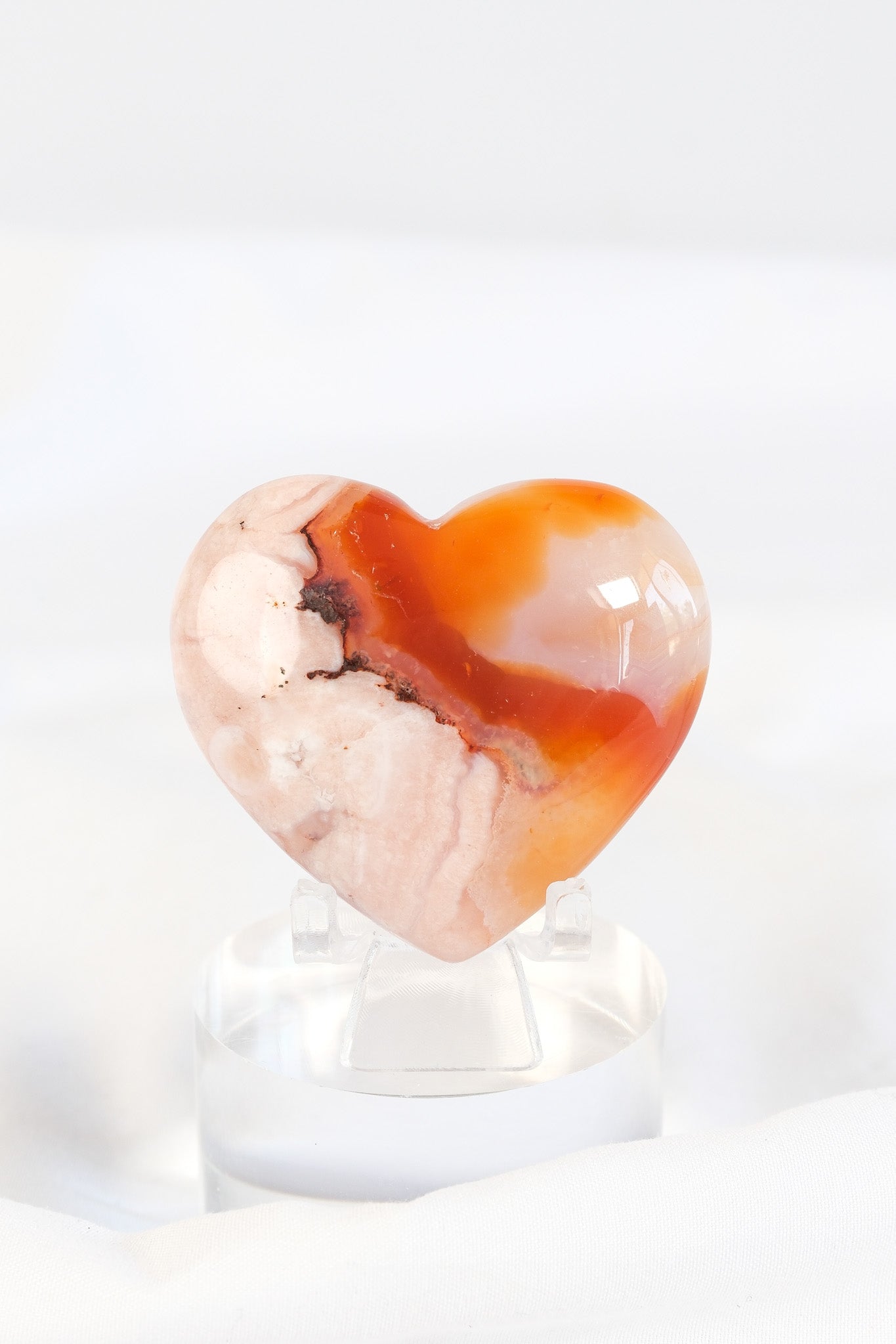 Carnelian Flower Agate Heart