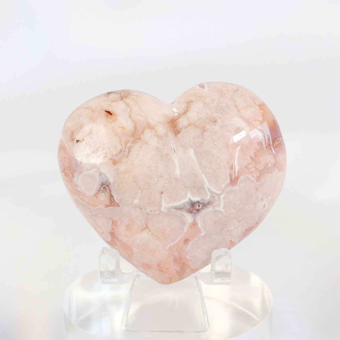 Carnelian Flower Agate Heart