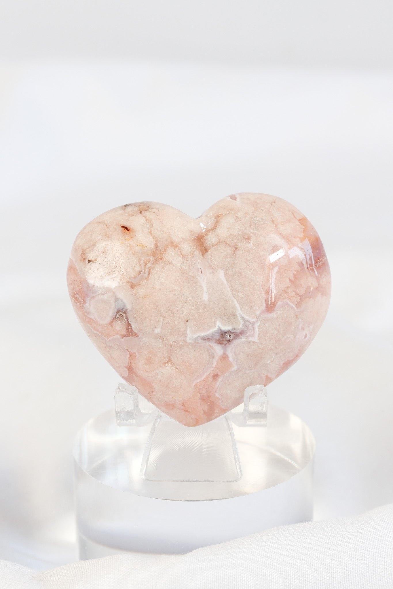 Carnelian Flower Agate Heart