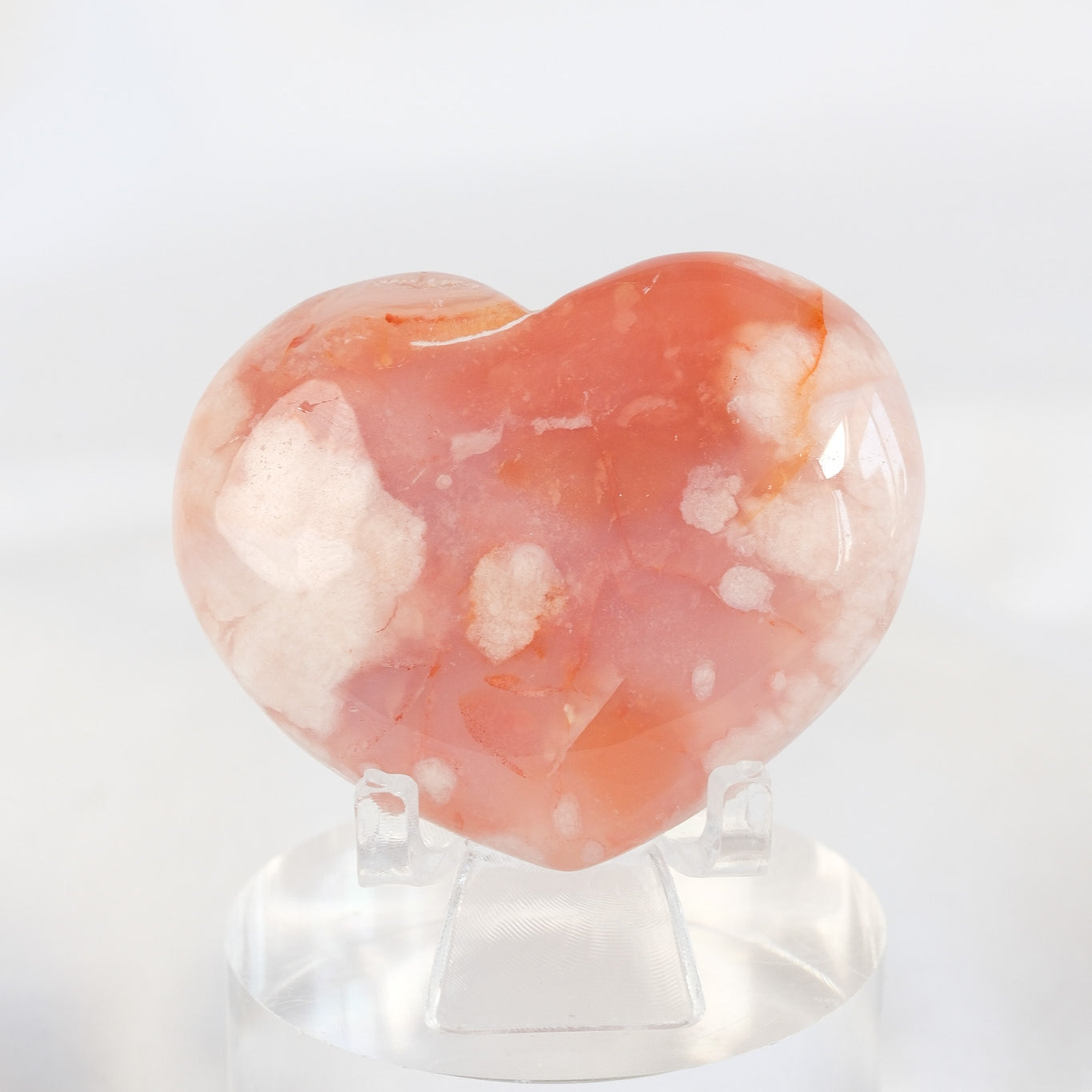 Carnelian Flower Agate Heart