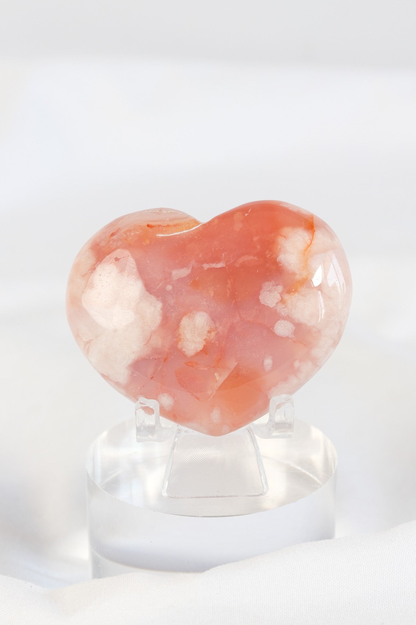 Carnelian Flower Agate Heart