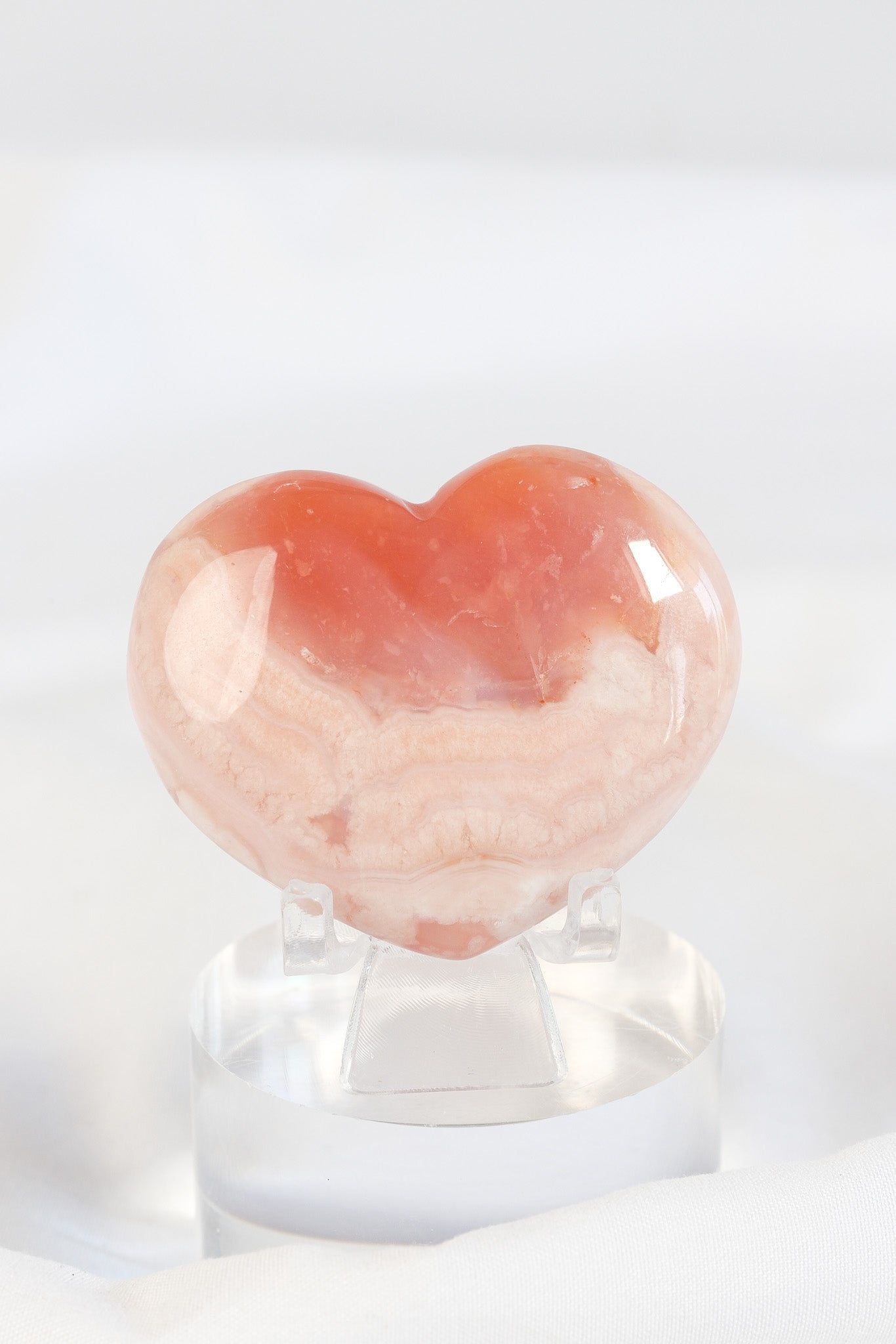 Carnelian Flower Agate Heart