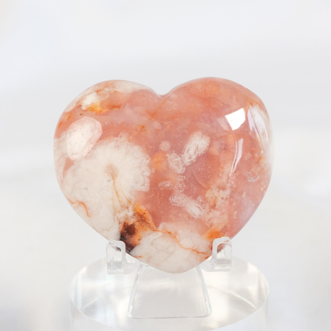 Carnelian Flower Agate Heart