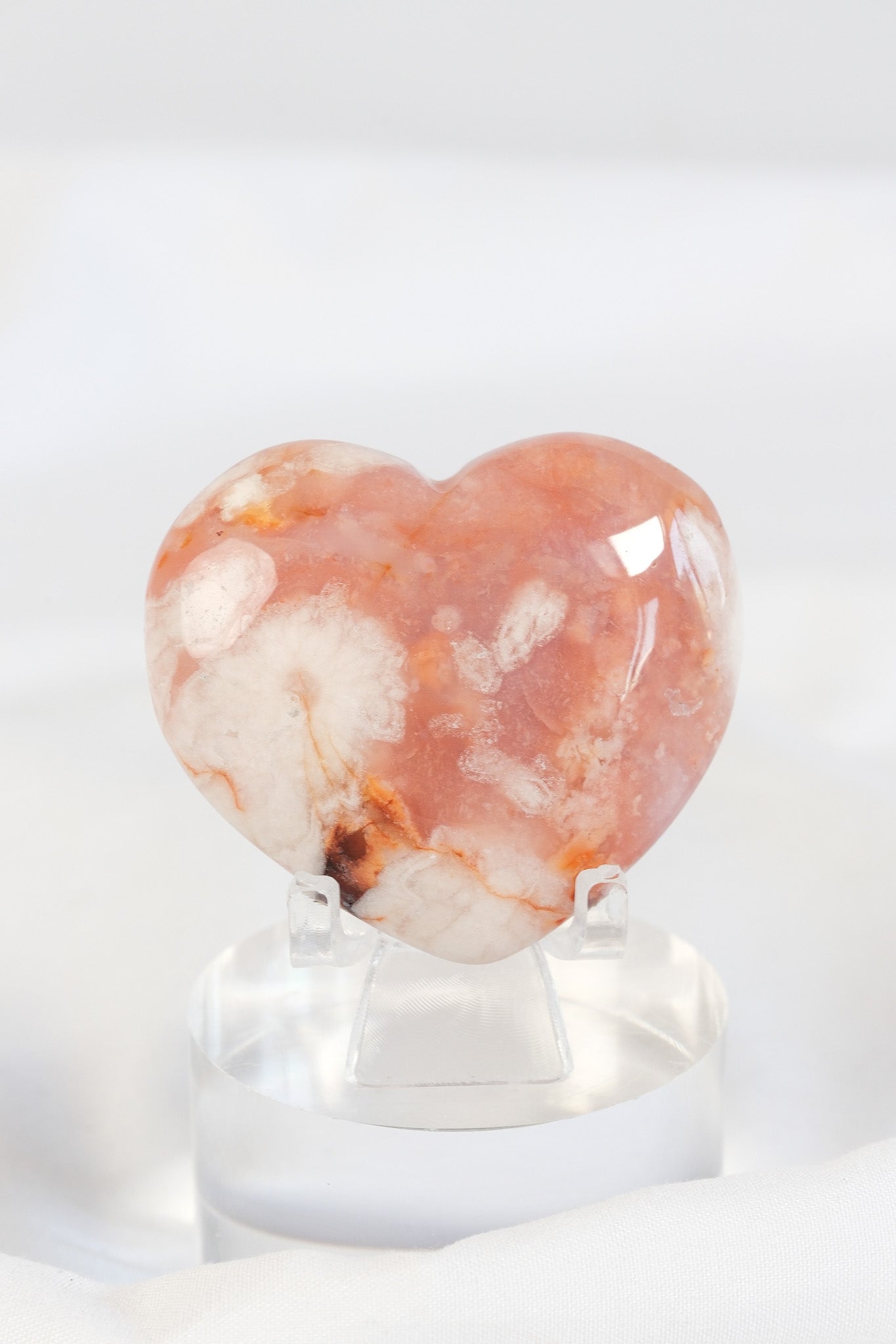 Carnelian Flower Agate Heart