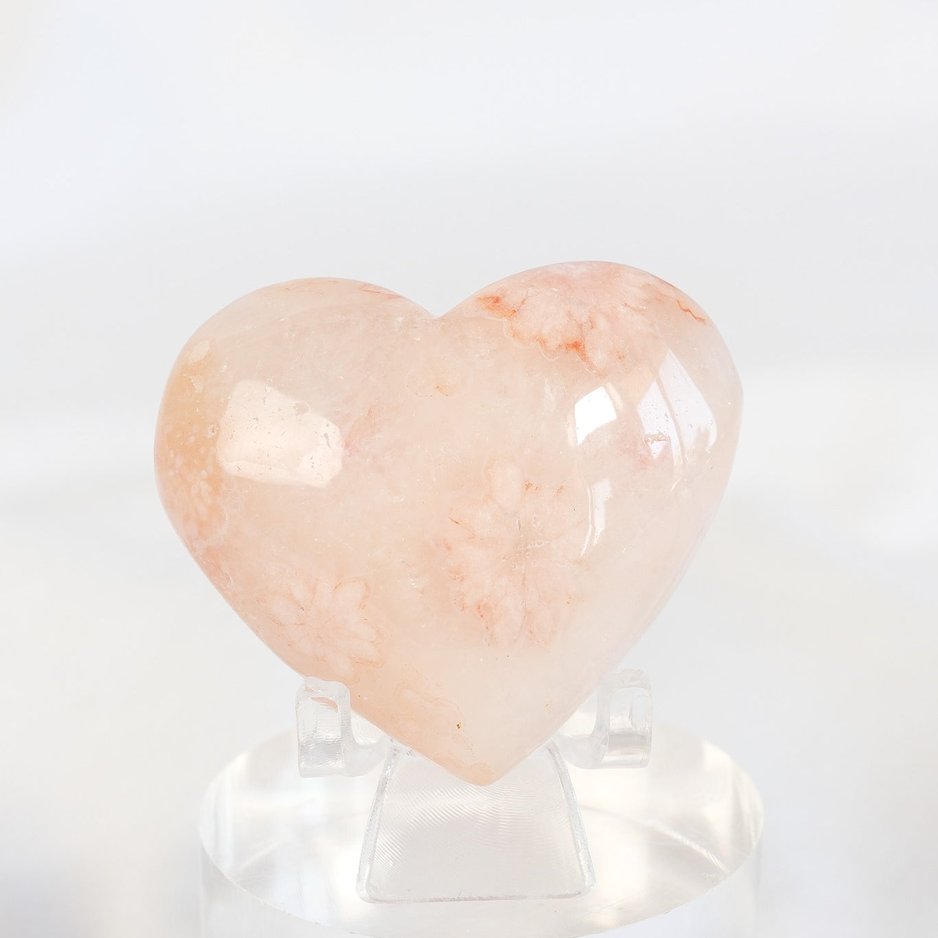 Carnelian Flower Agate Heart