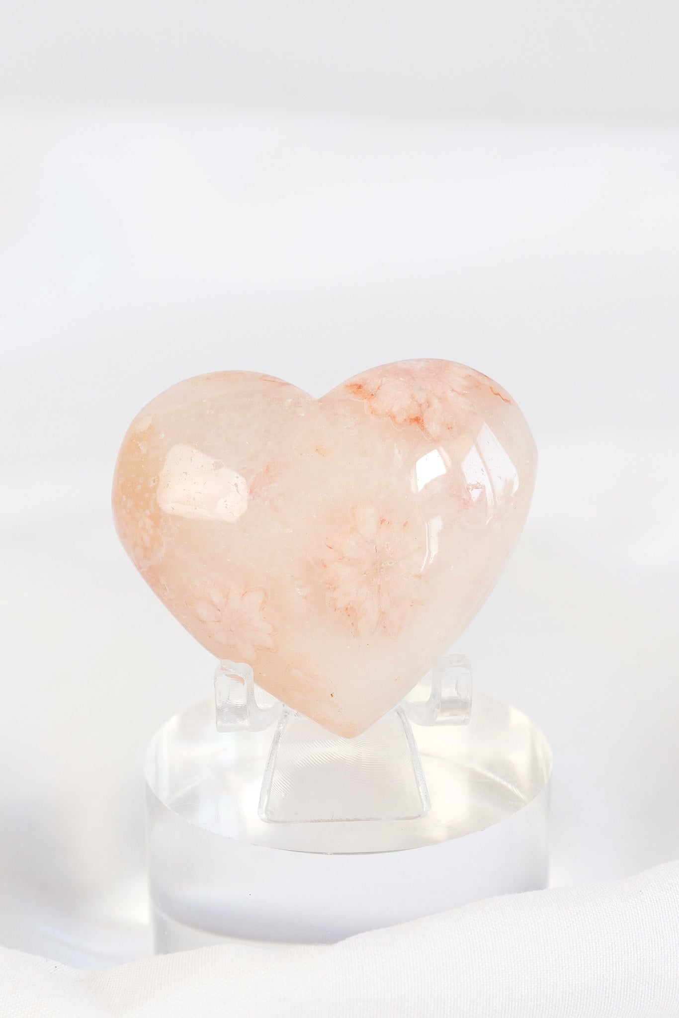 Carnelian Flower Agate Heart