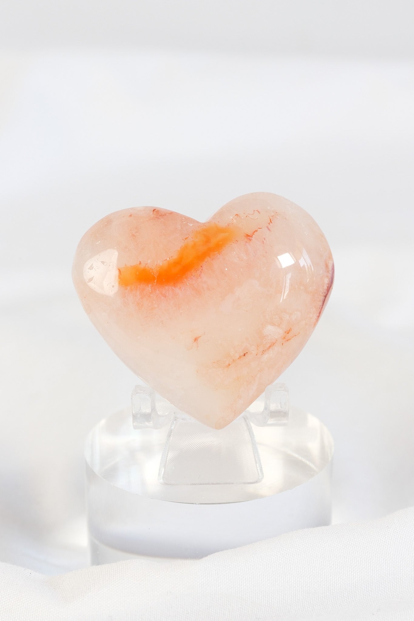 Carnelian Flower Agate Heart