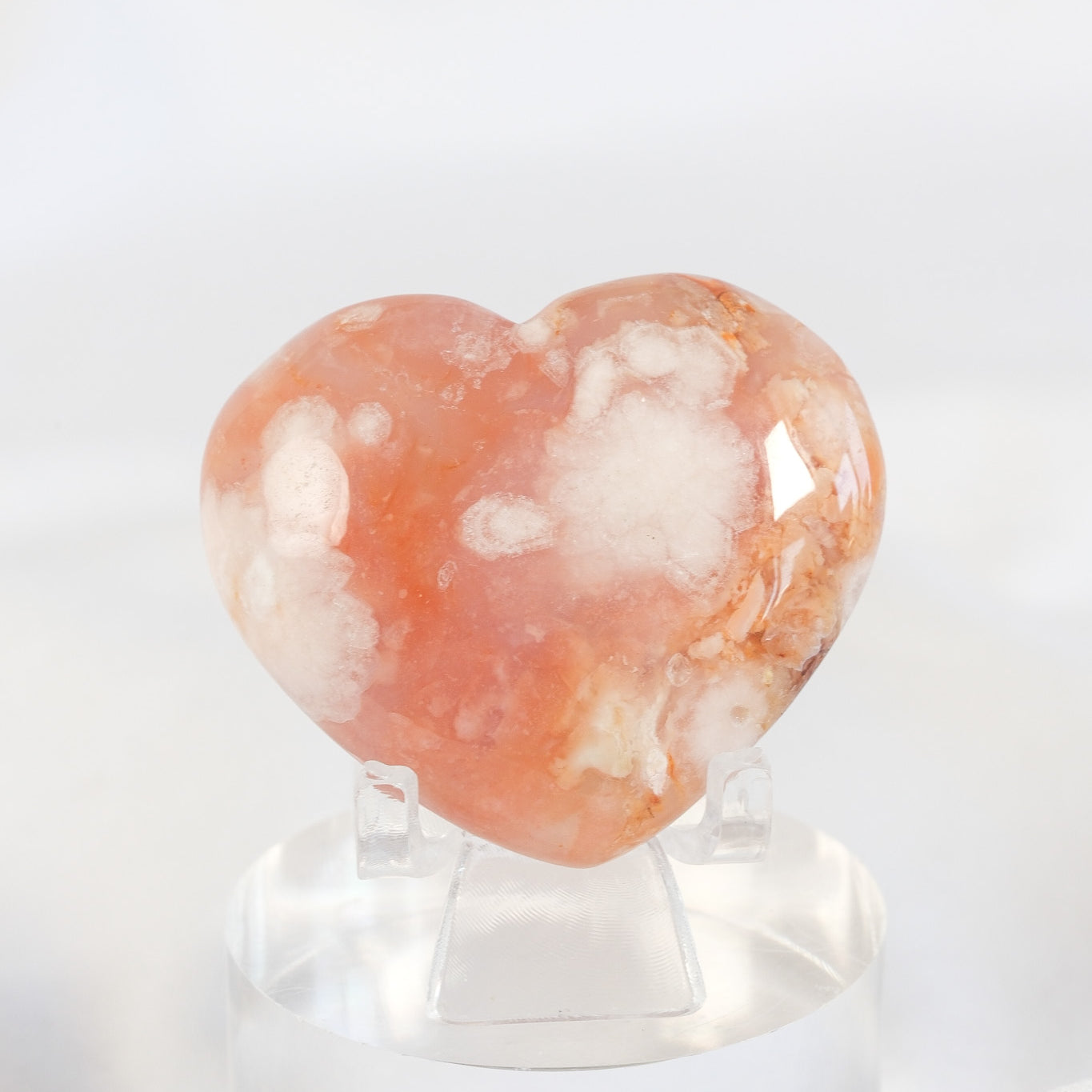 Carnelian Flower Agate Heart