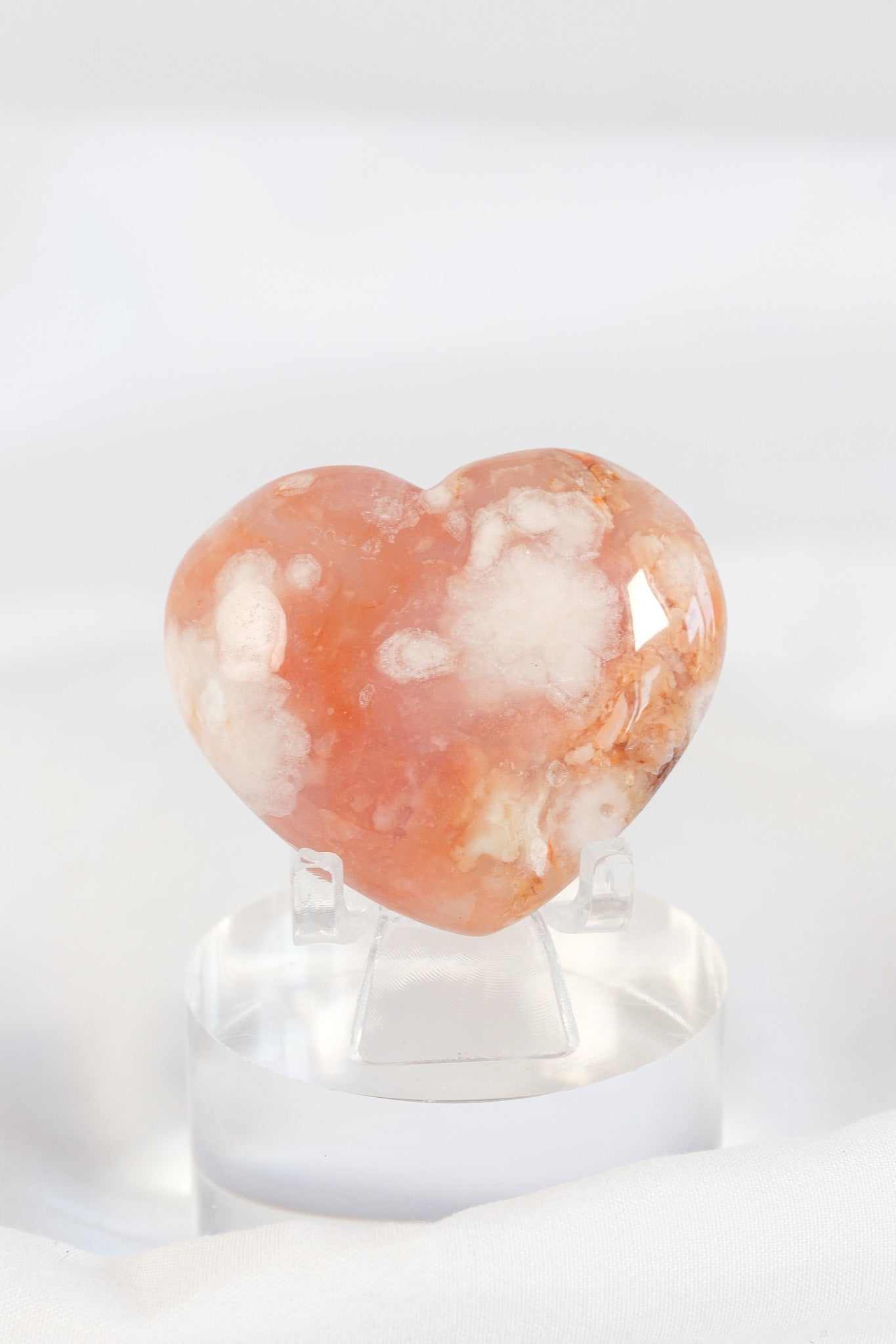 Carnelian Flower Agate Heart