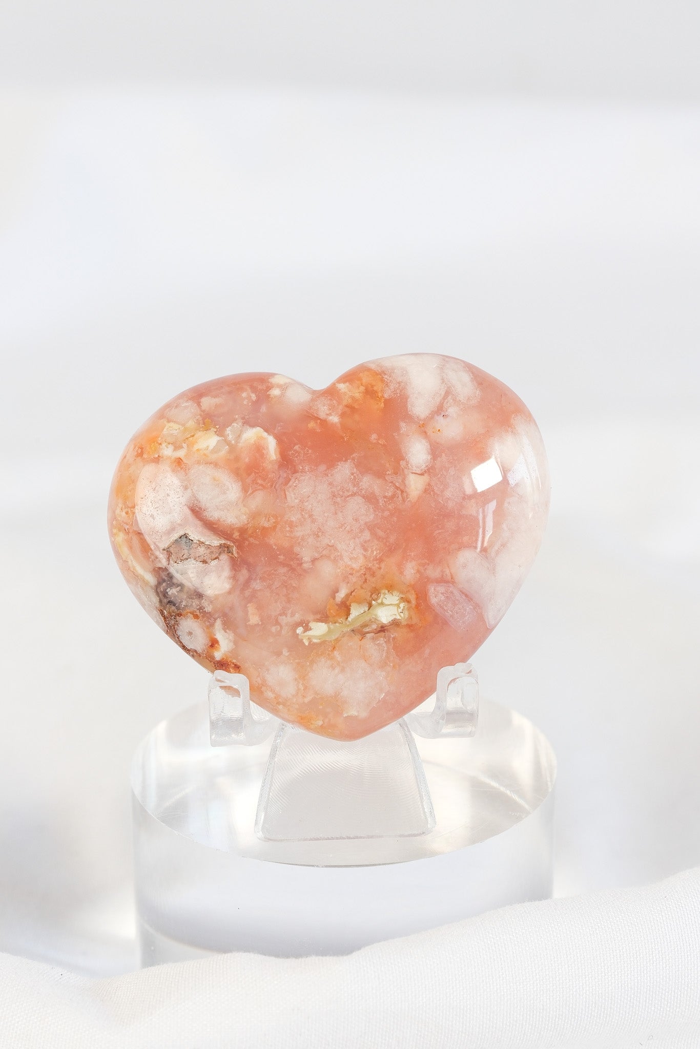 Carnelian Flower Agate Heart