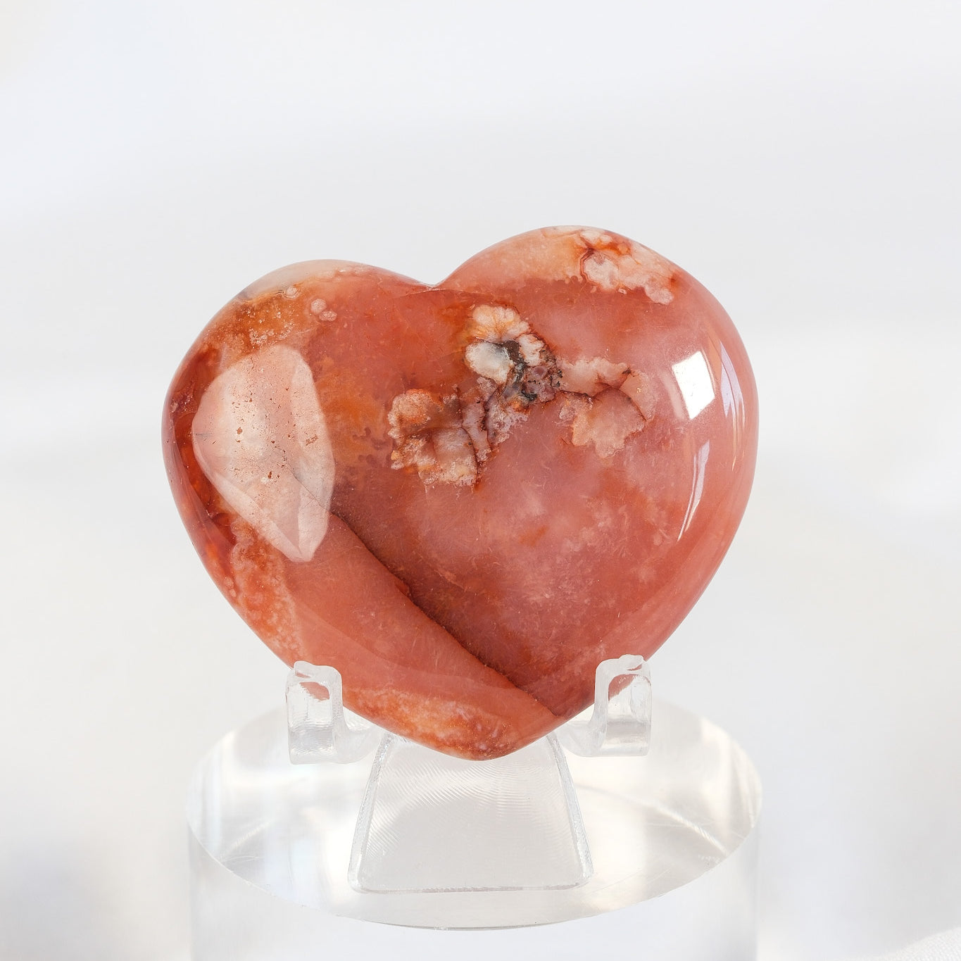 Carnelian Flower Agate Heart