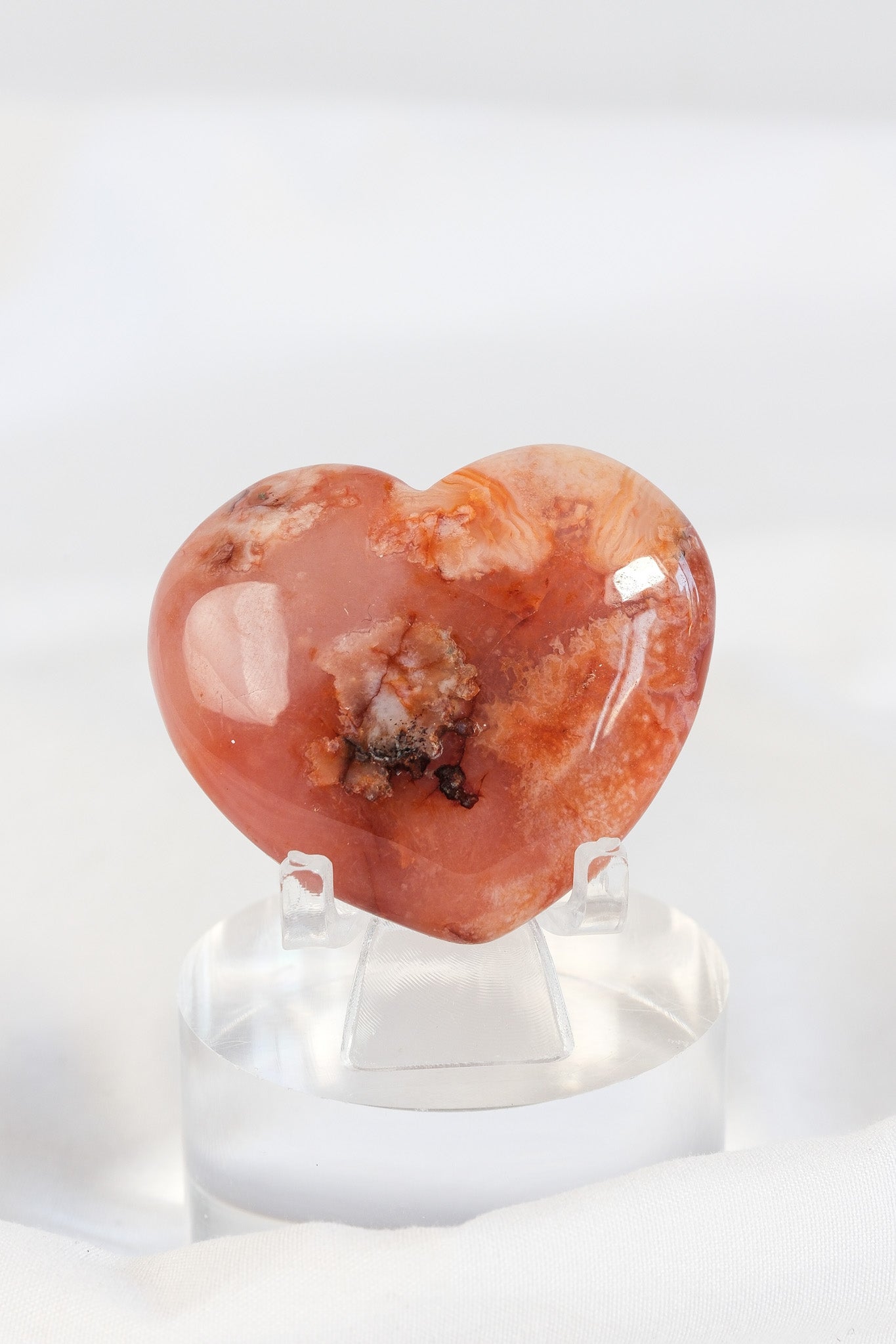 Carnelian Flower Agate Heart
