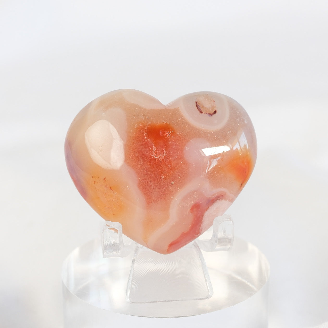 Carnelian Flower Agate Heart
