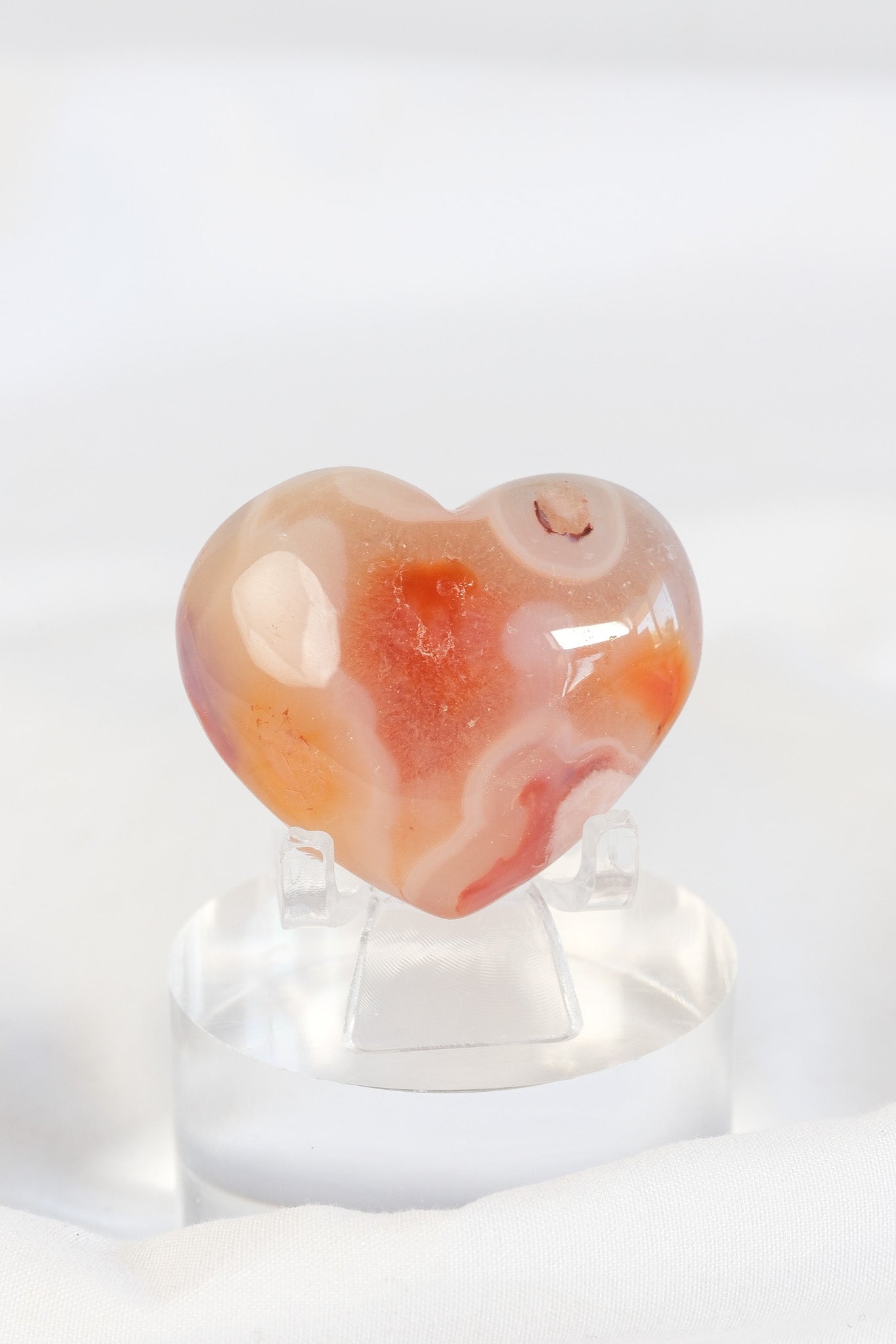 Carnelian Flower Agate Heart