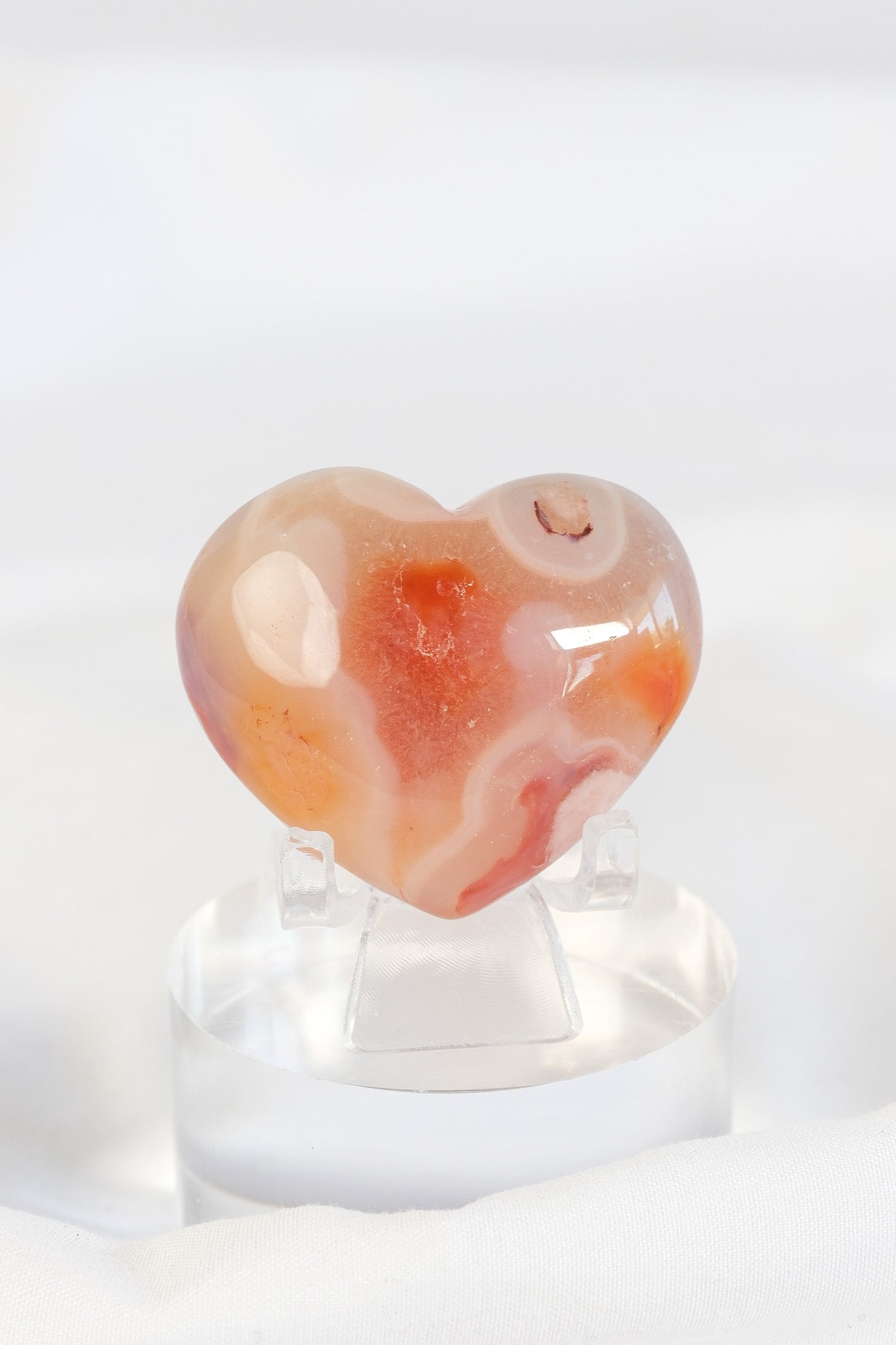 Carnelian Flower Agate Heart