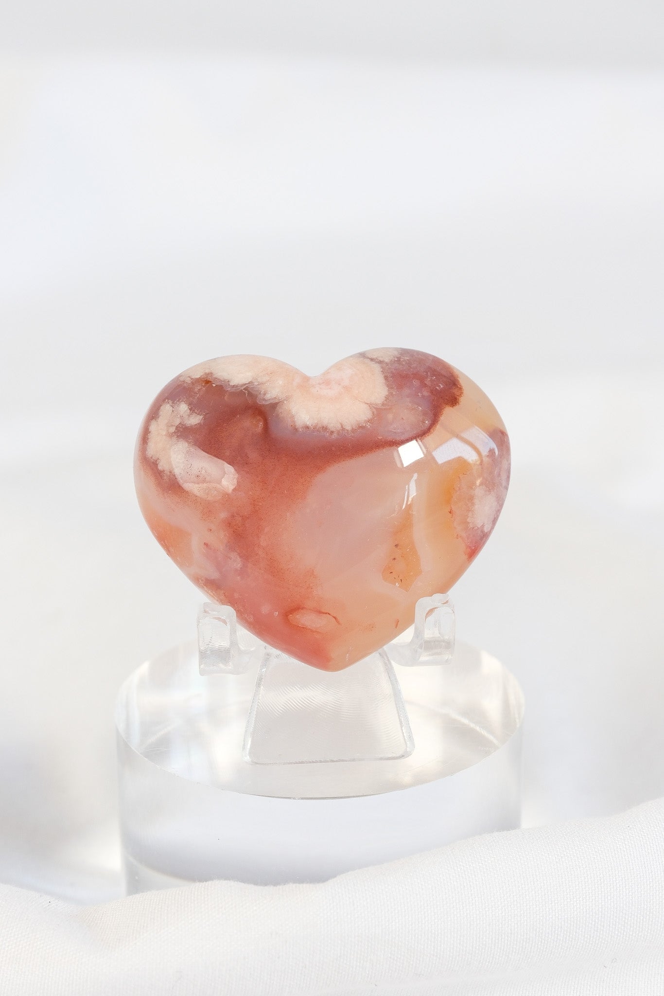 Carnelian Flower Agate Heart