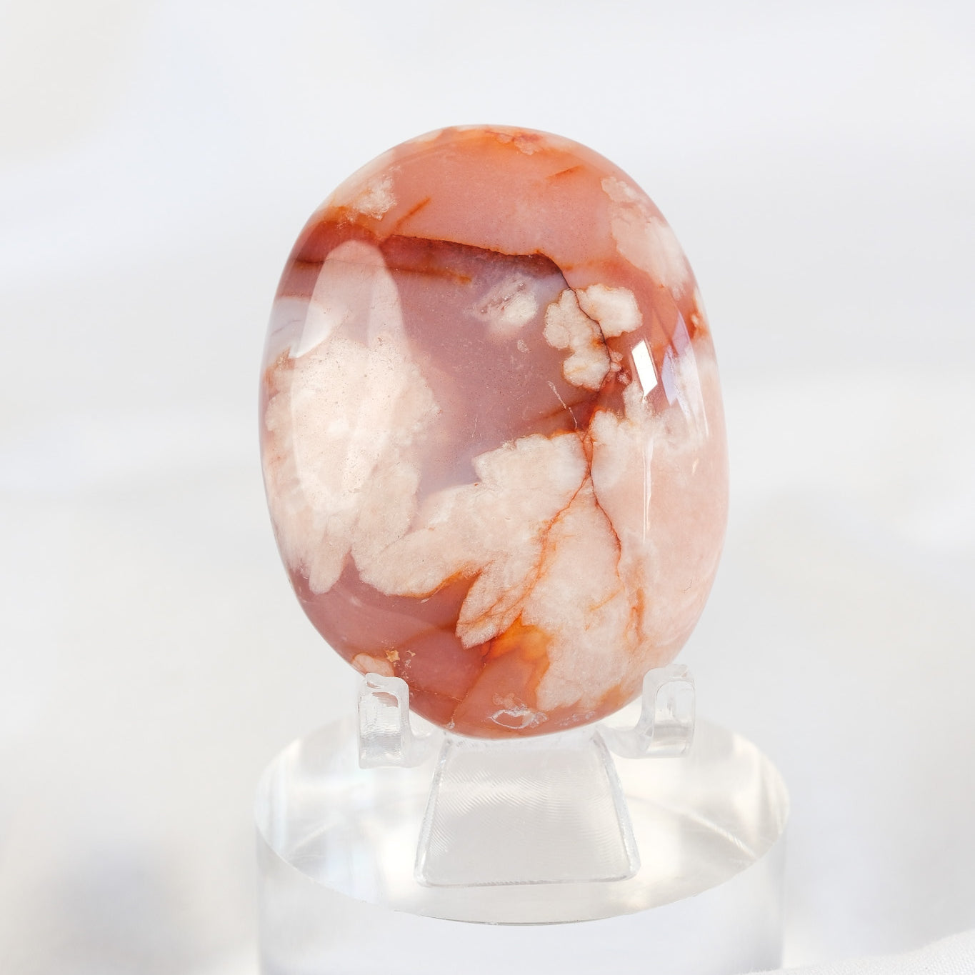 Carnelian Flower Agate Palmstone