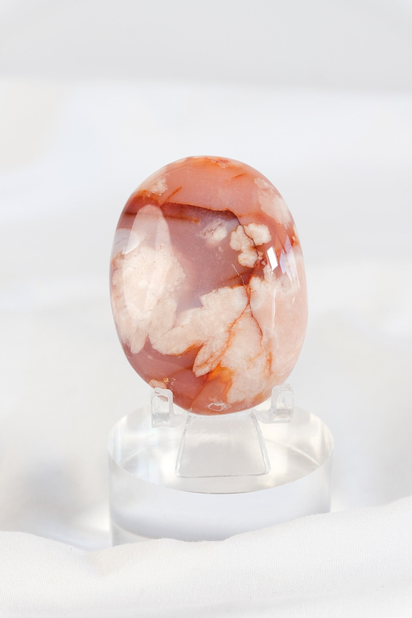 Carnelian Flower Agate Palmstone