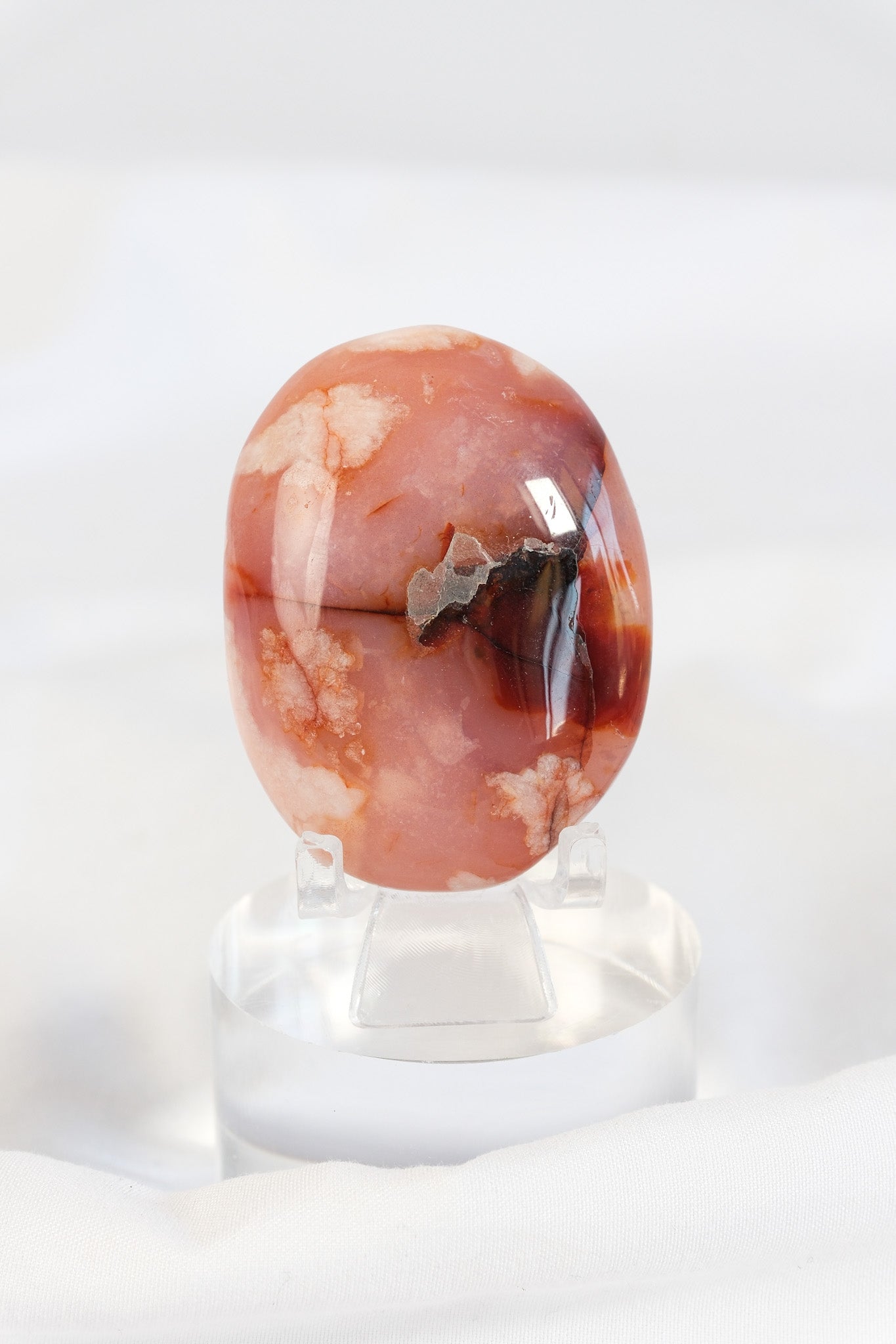 Carnelian Flower Agate Palmstone