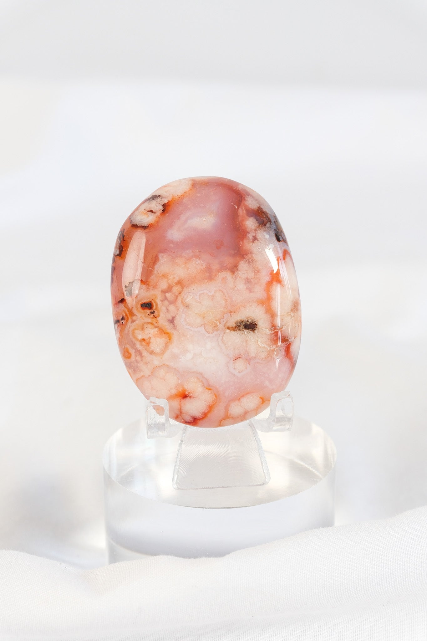 Carnelian Flower Agate Palmstone