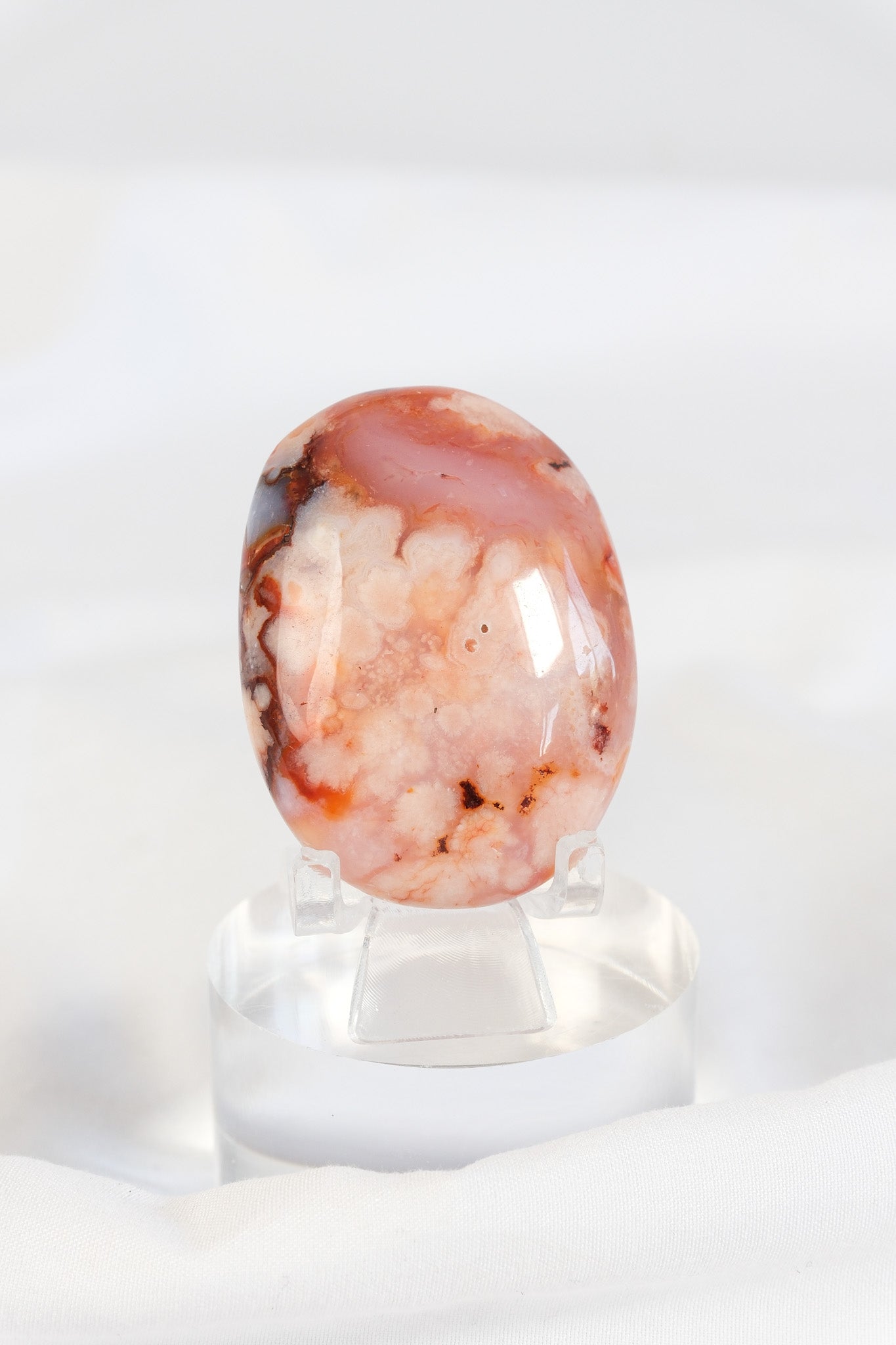Carnelian Flower Agate Palmstone