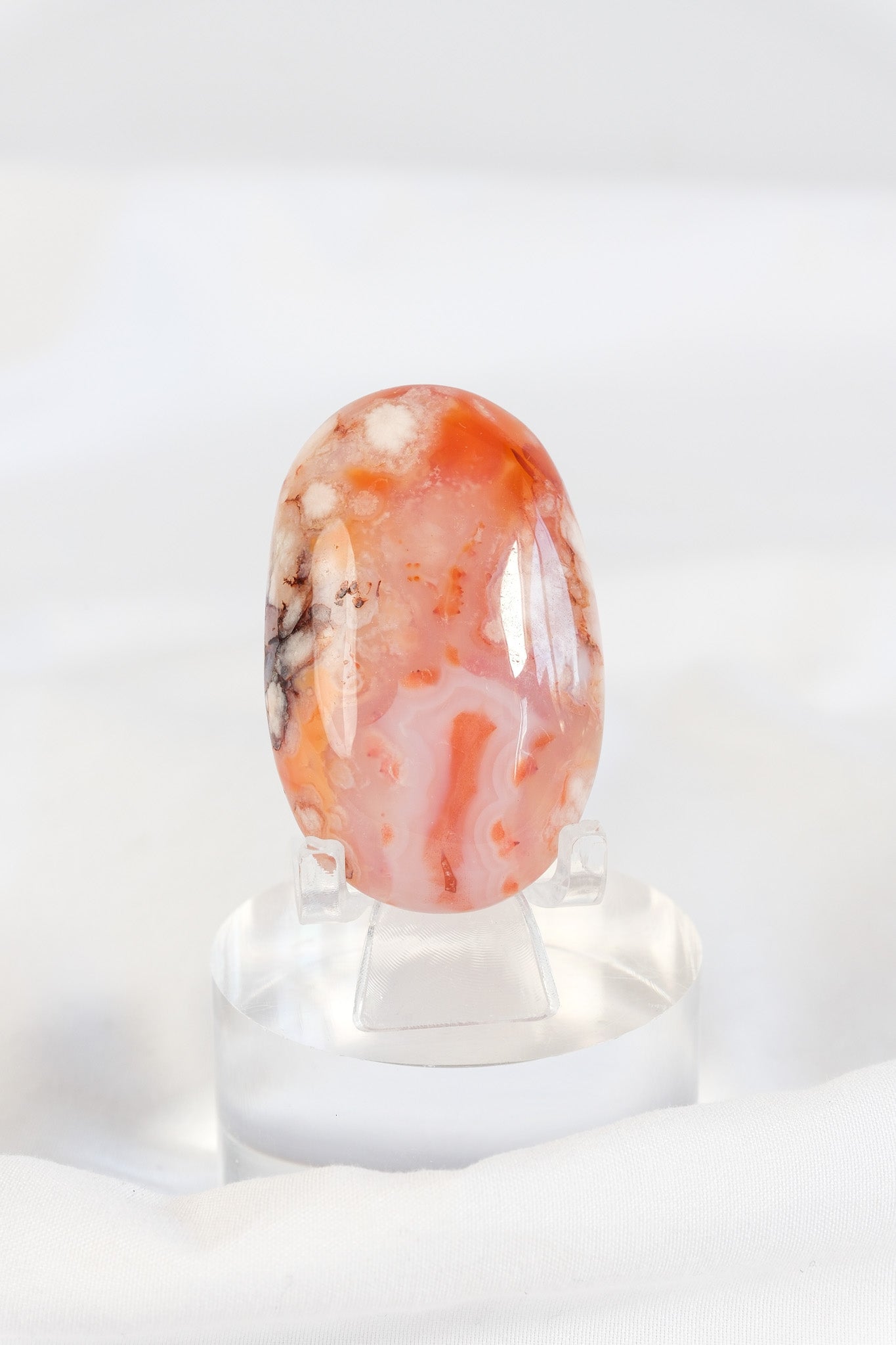 Carnelian Flower Agate Palmstone
