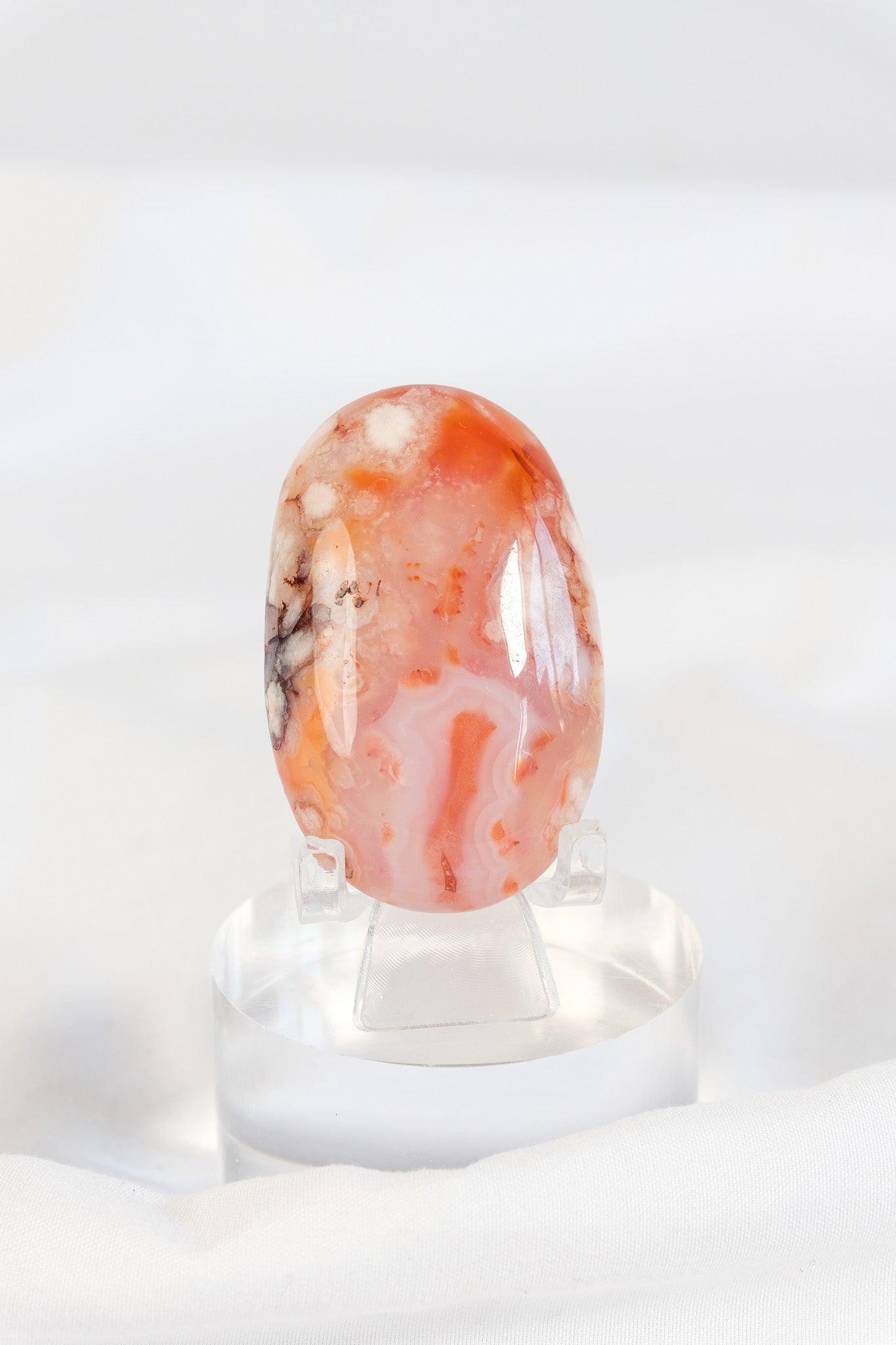 Carnelian Flower Agate Palmstone