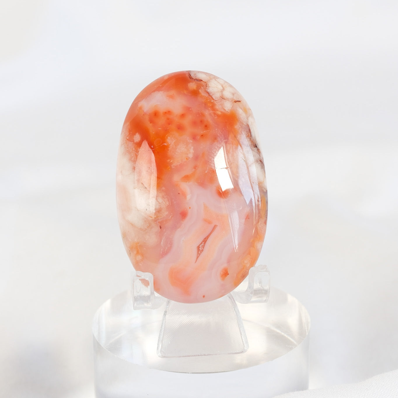 Carnelian Flower Agate Palmstone