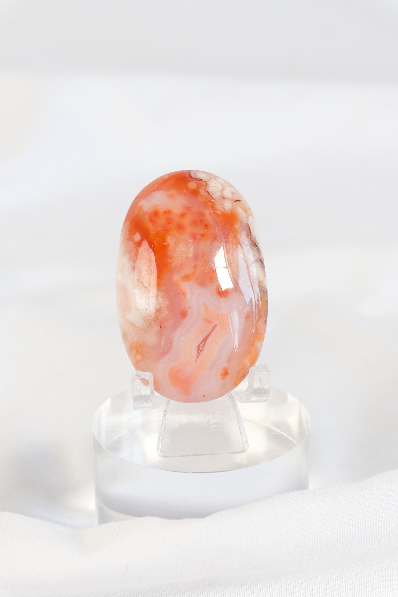 Carnelian Flower Agate Palmstone