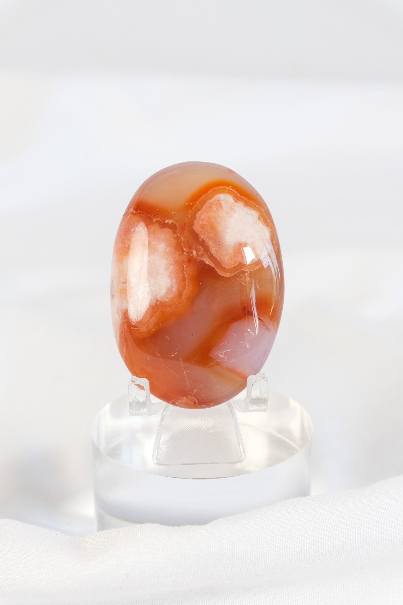 Carnelian Flower Agate Palmstone