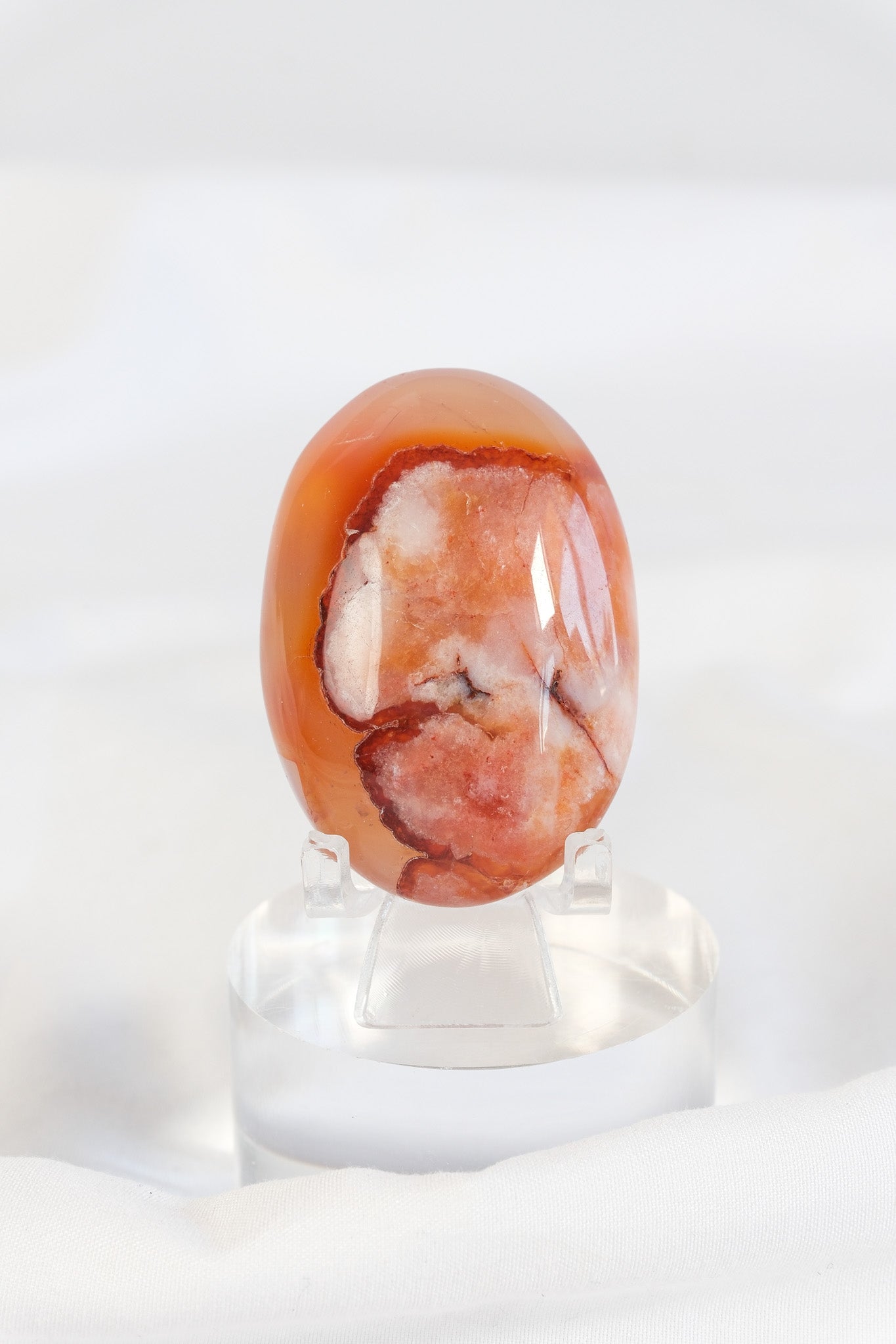 Carnelian Flower Agate Palmstone