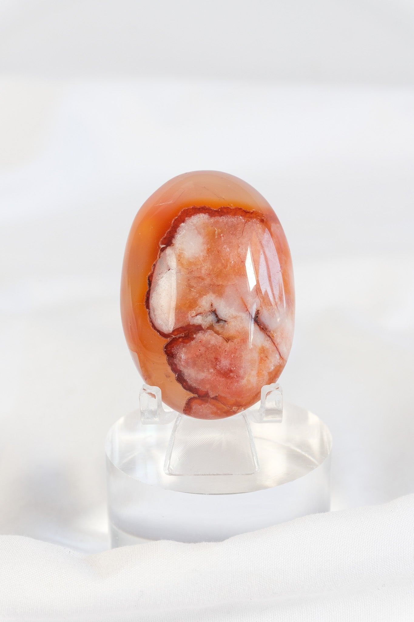 Carnelian Flower Agate Palmstone
